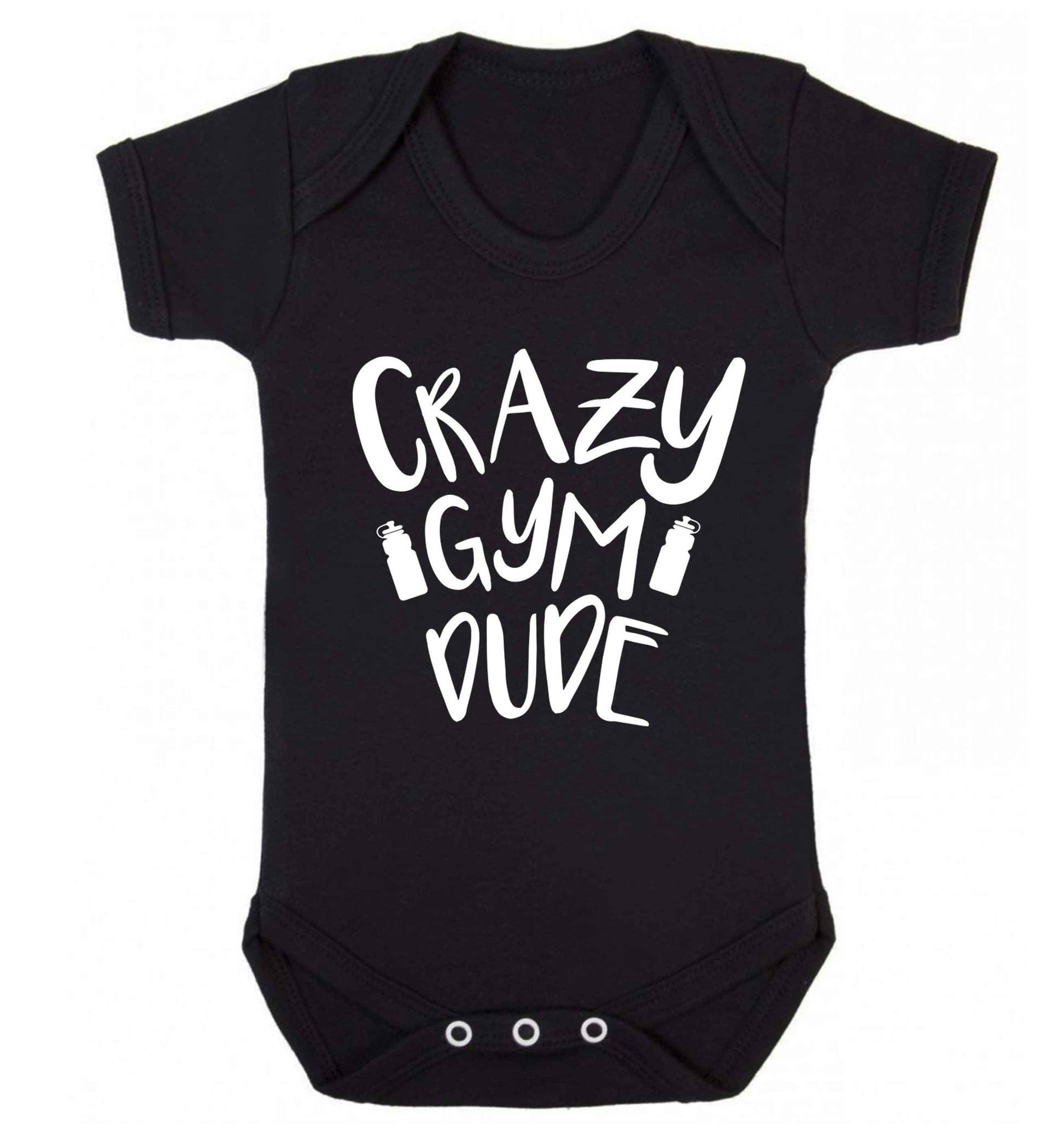 Crazy gym dude Baby Vest black 18-24 months