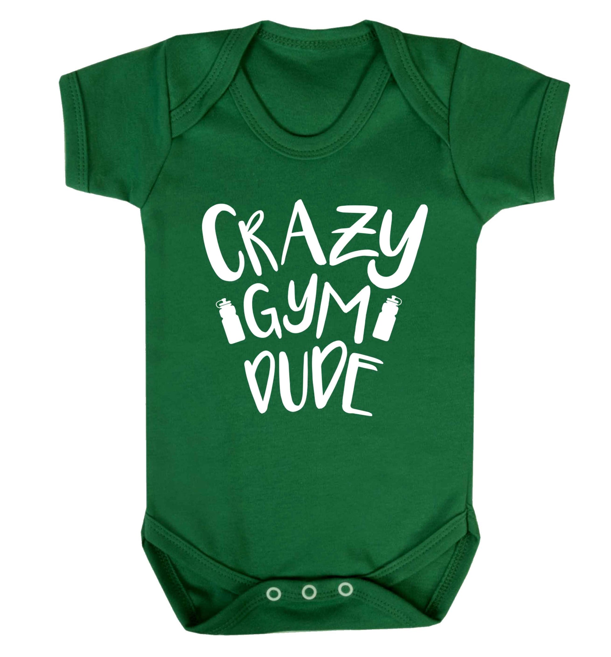 Crazy gym dude Baby Vest green 18-24 months