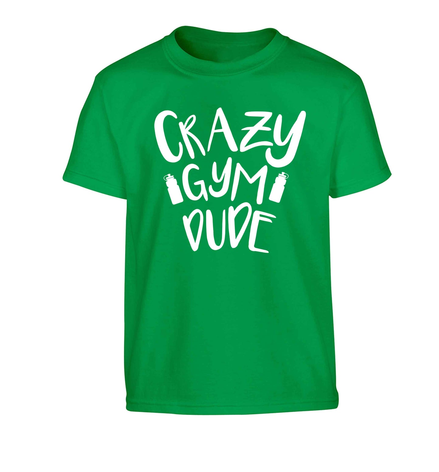 Crazy gym dude Children's green Tshirt 12-13 Years