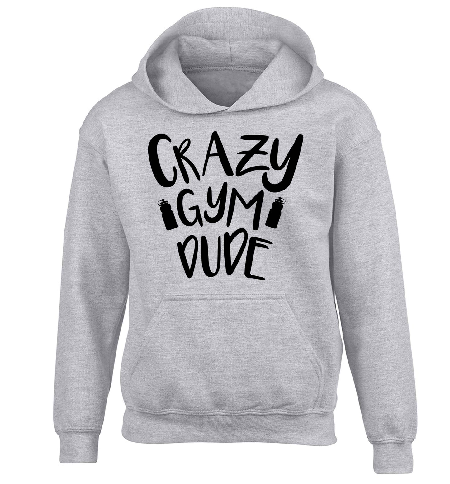 Crazy gym dude children's grey hoodie 12-13 Years