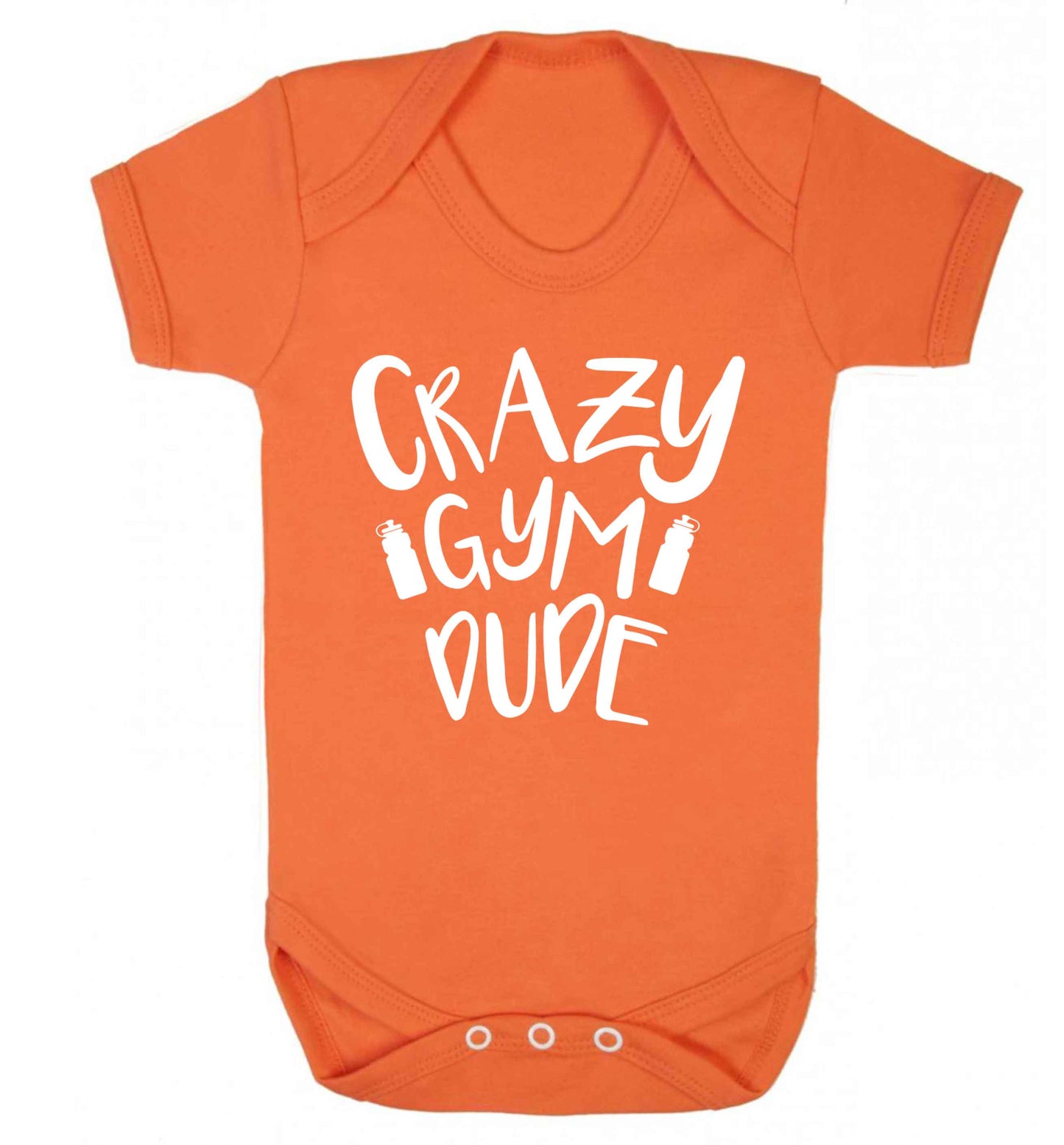 Crazy gym dude Baby Vest orange 18-24 months