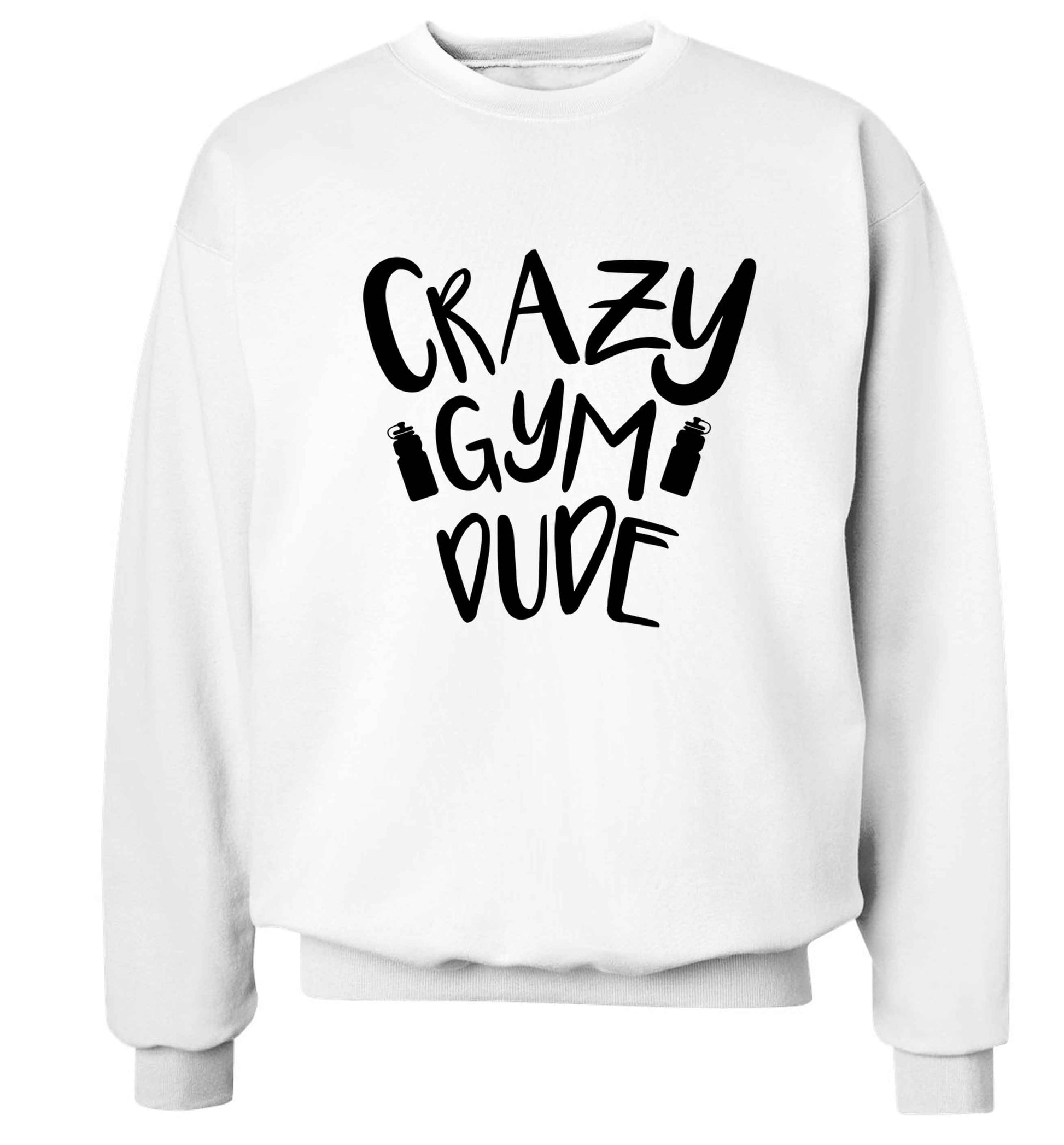 Crazy gym dude Adult's unisex white Sweater 2XL