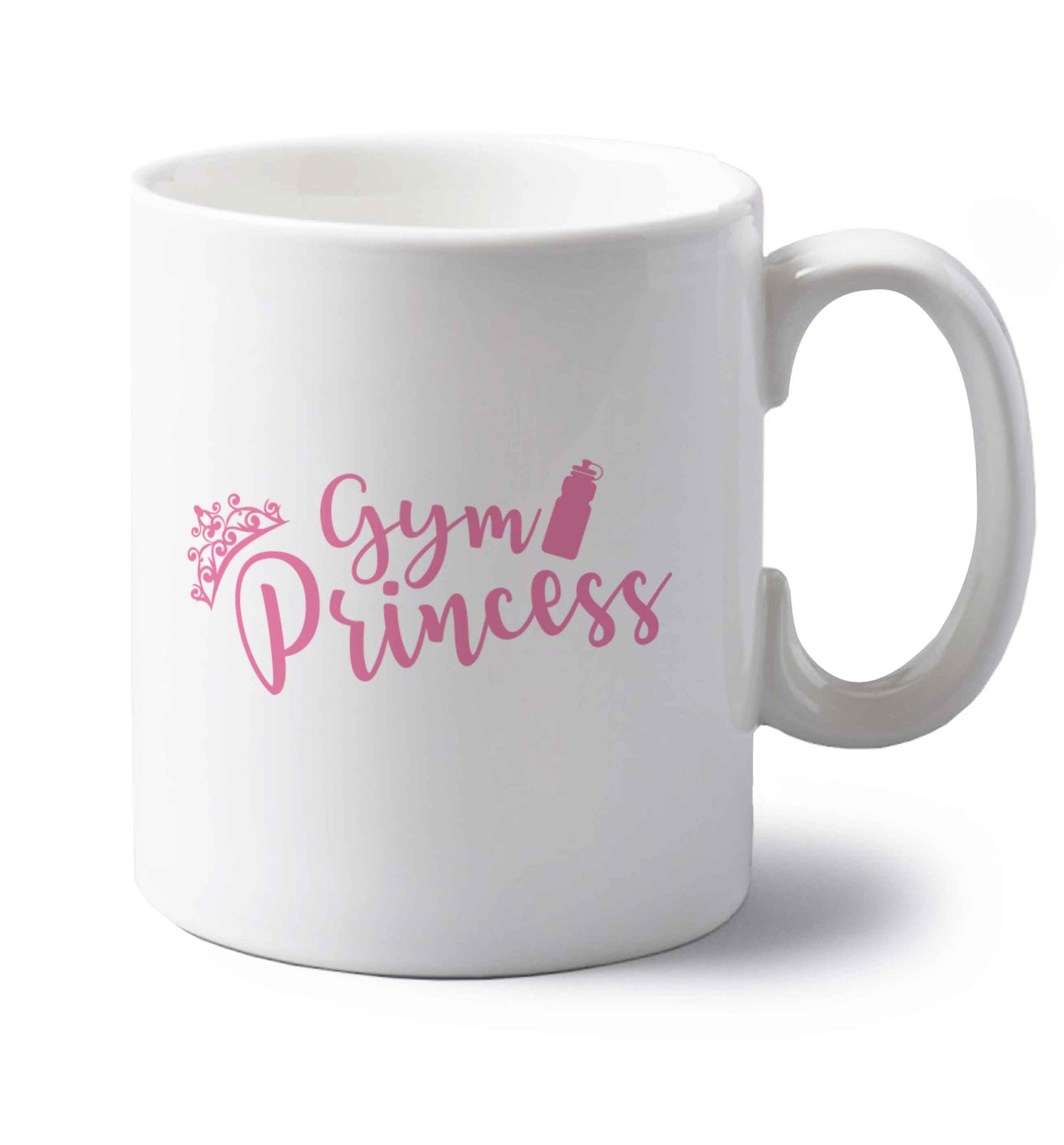 Gym princess left handed white ceramic mug 