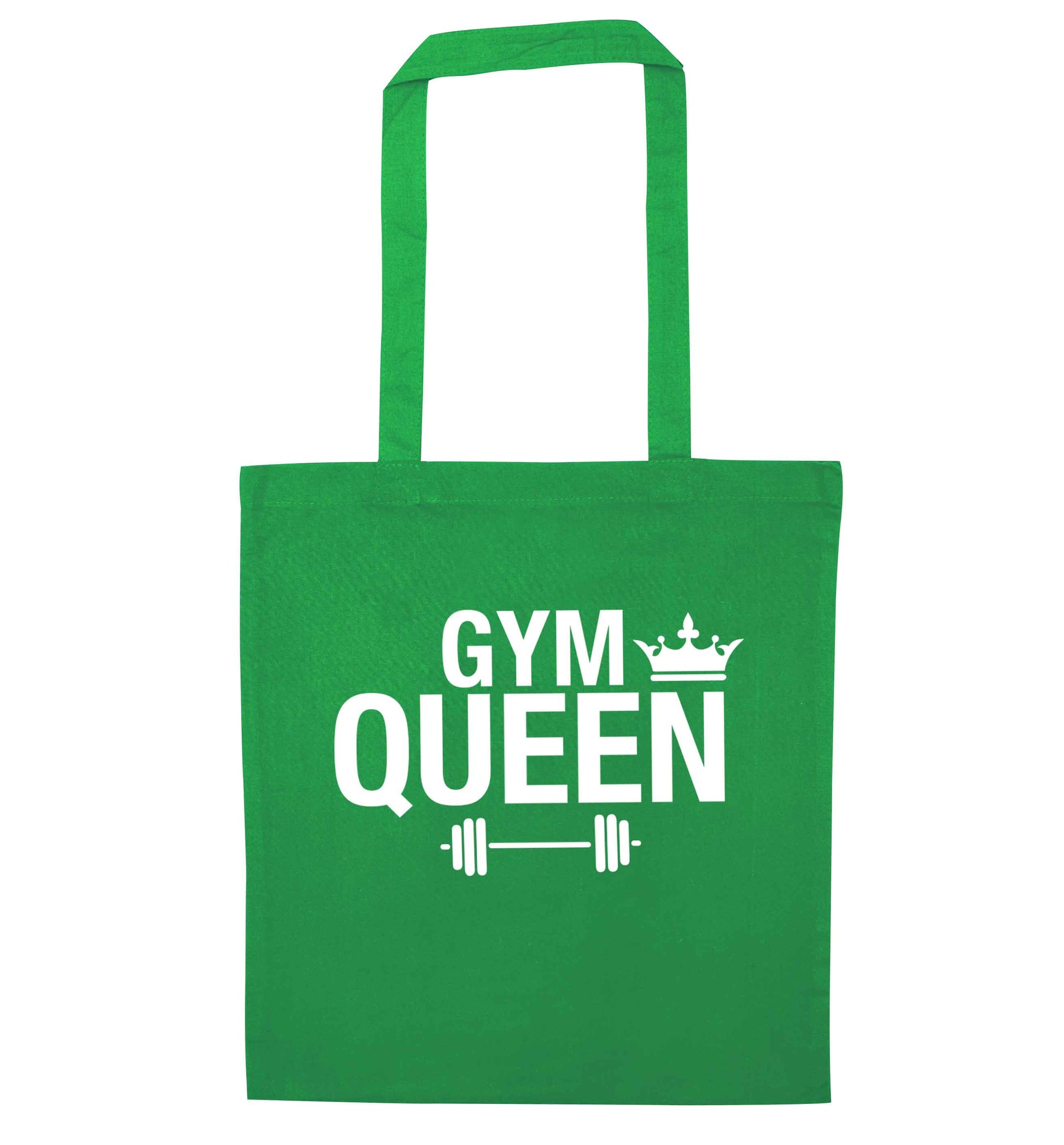 Gym queen green tote bag