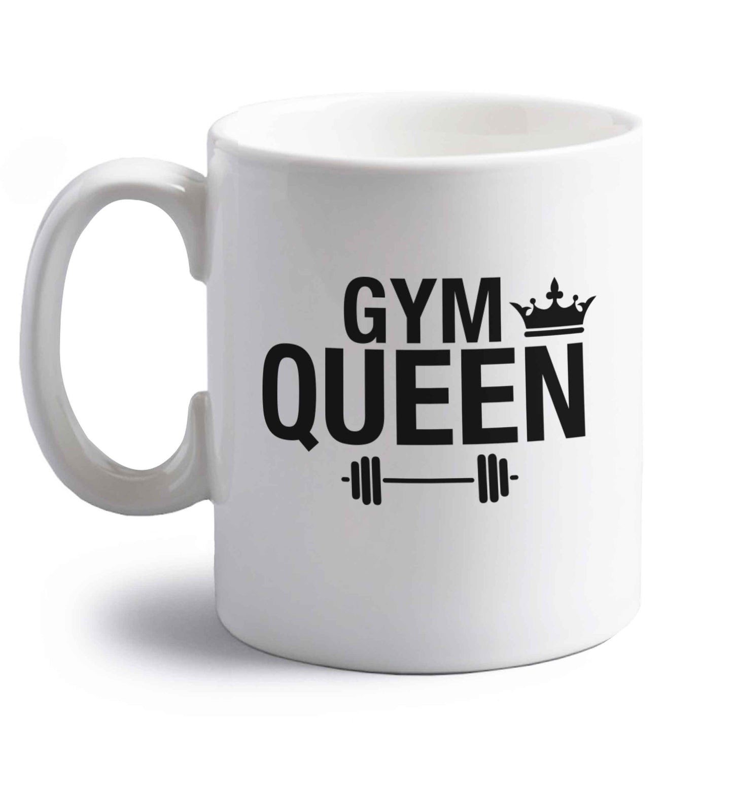 Gym queen right handed white ceramic mug 