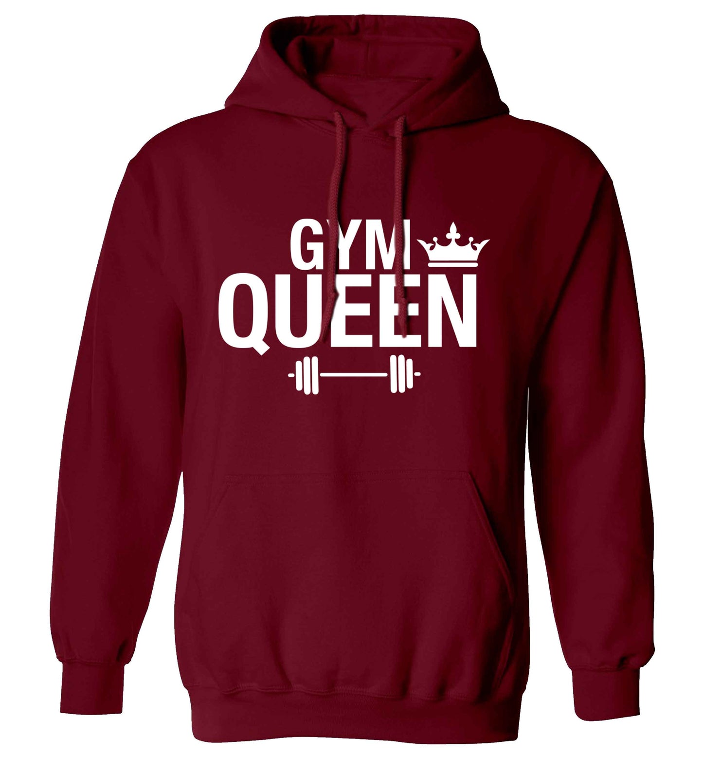 Gym queen adults unisex maroon hoodie 2XL