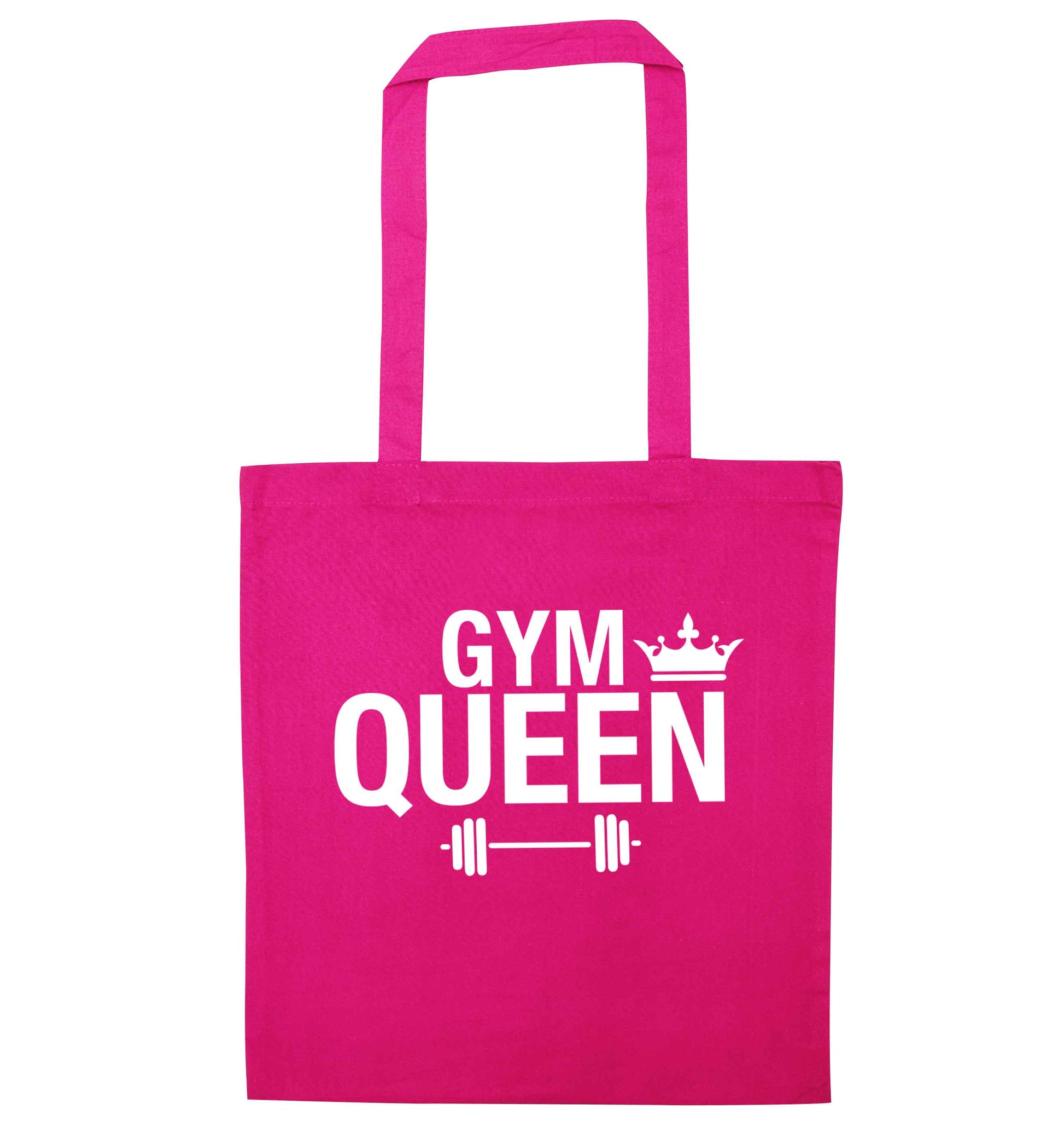 Gym queen pink tote bag