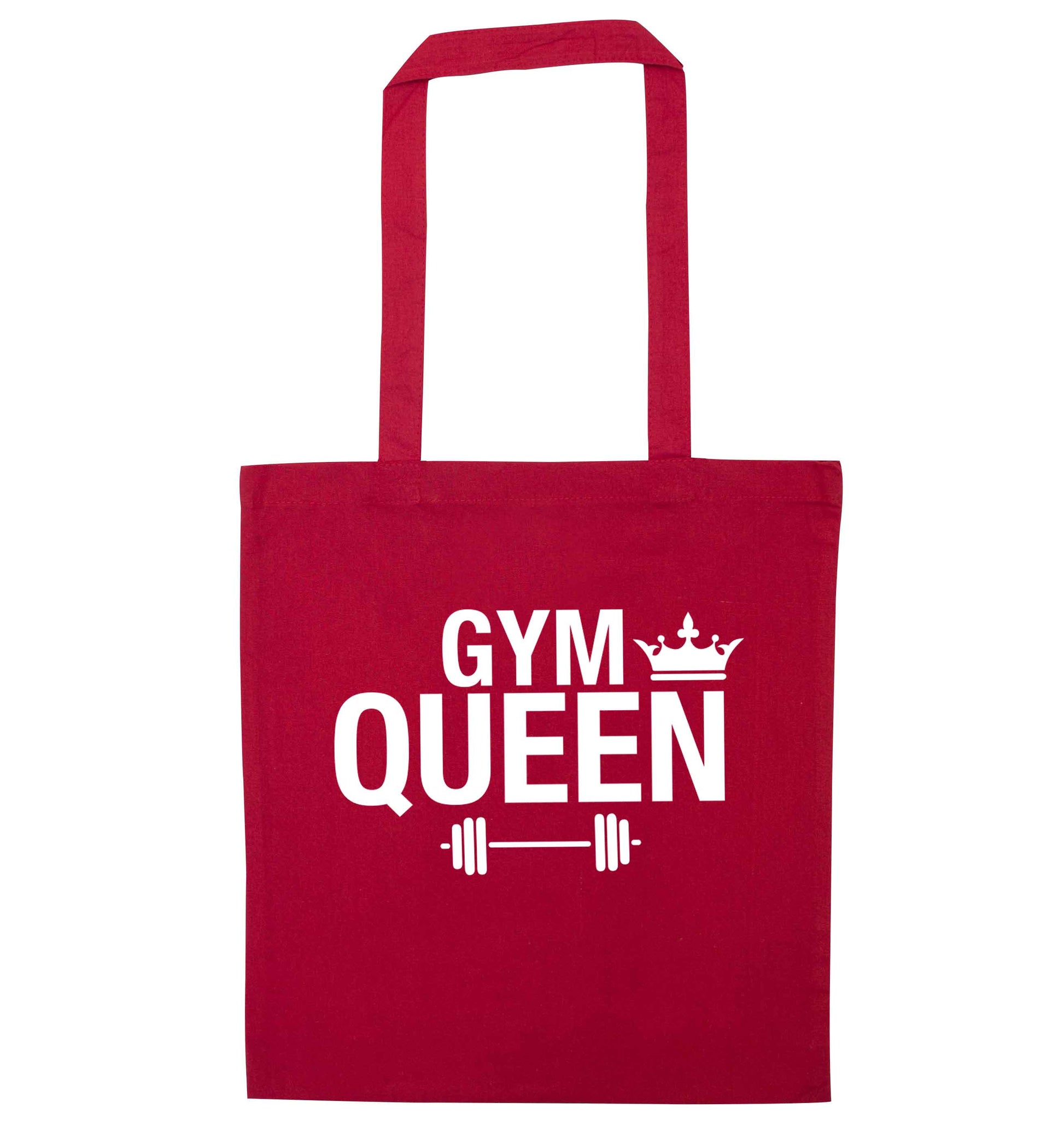 Gym queen red tote bag