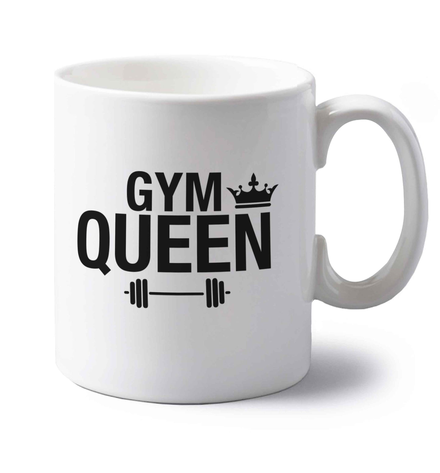 Gym queen left handed white ceramic mug 