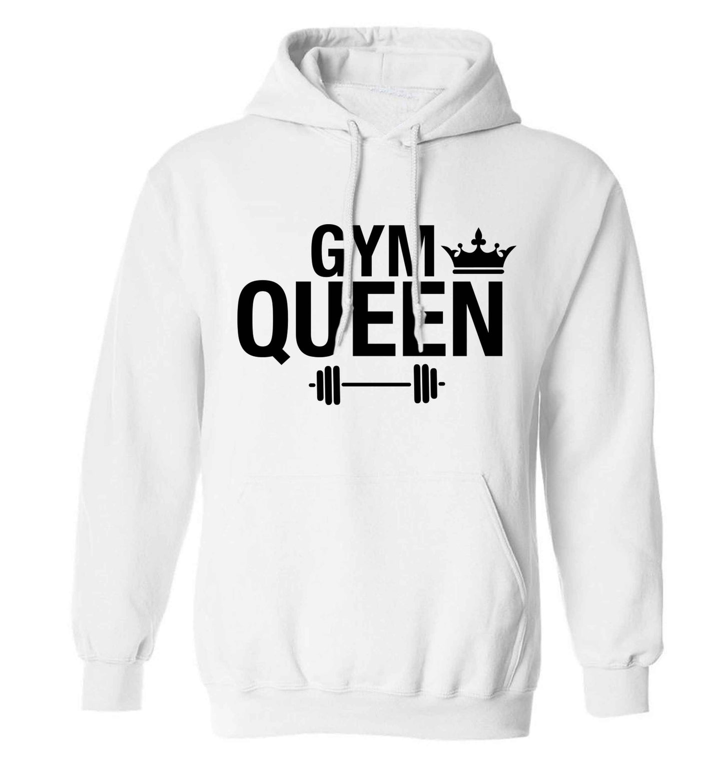 Gym queen adults unisex white hoodie 2XL