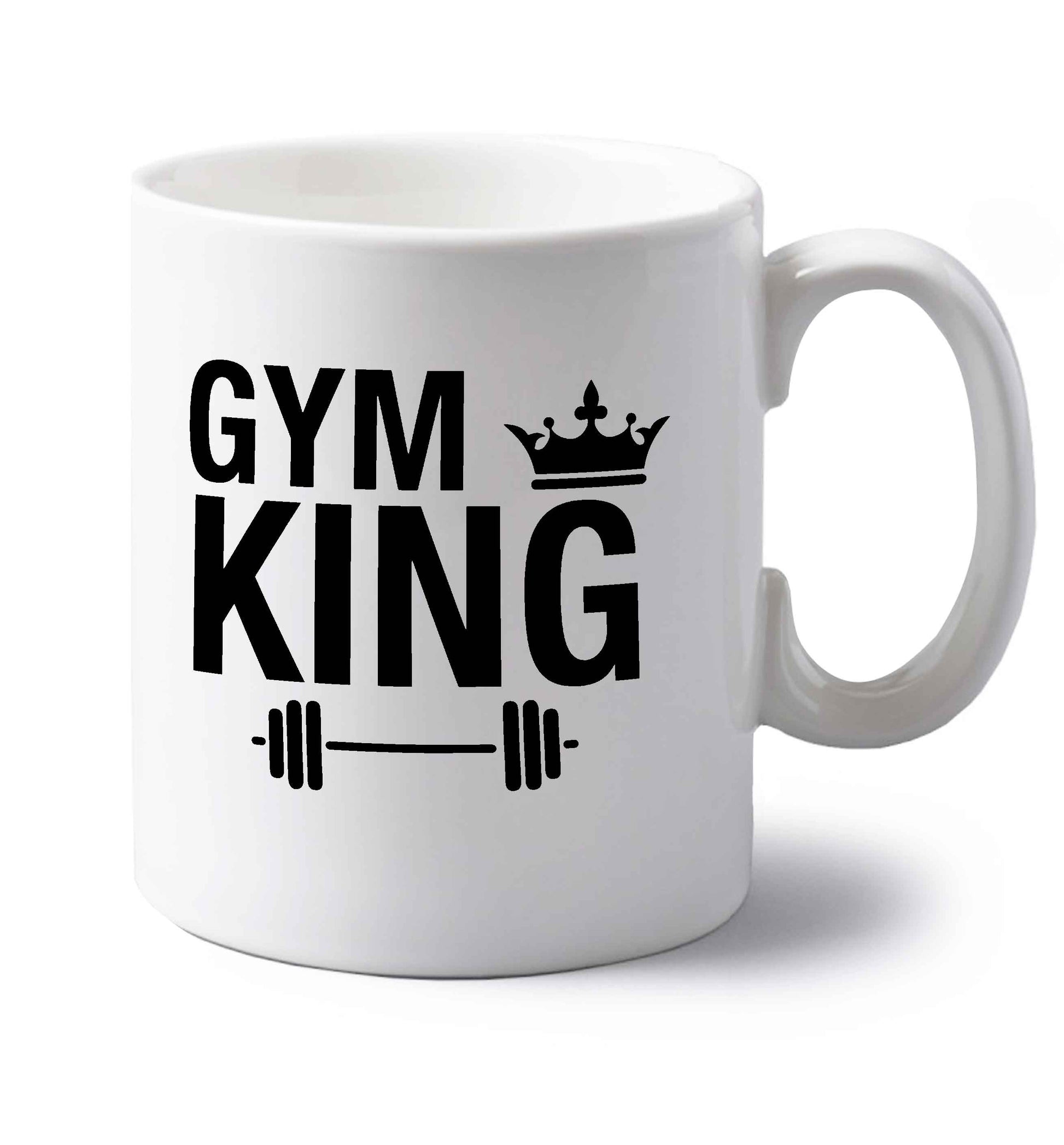 Gym king left handed white ceramic mug 