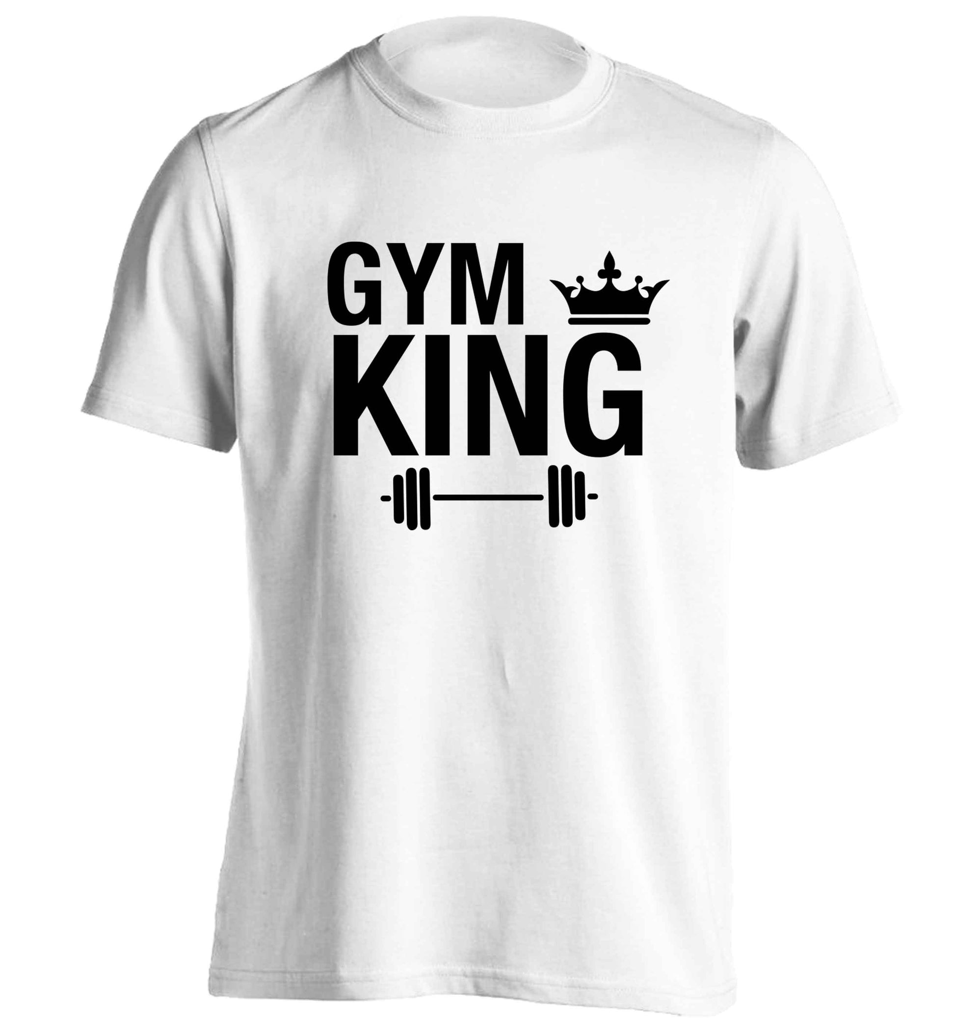 Gym king adults unisex white Tshirt 2XL