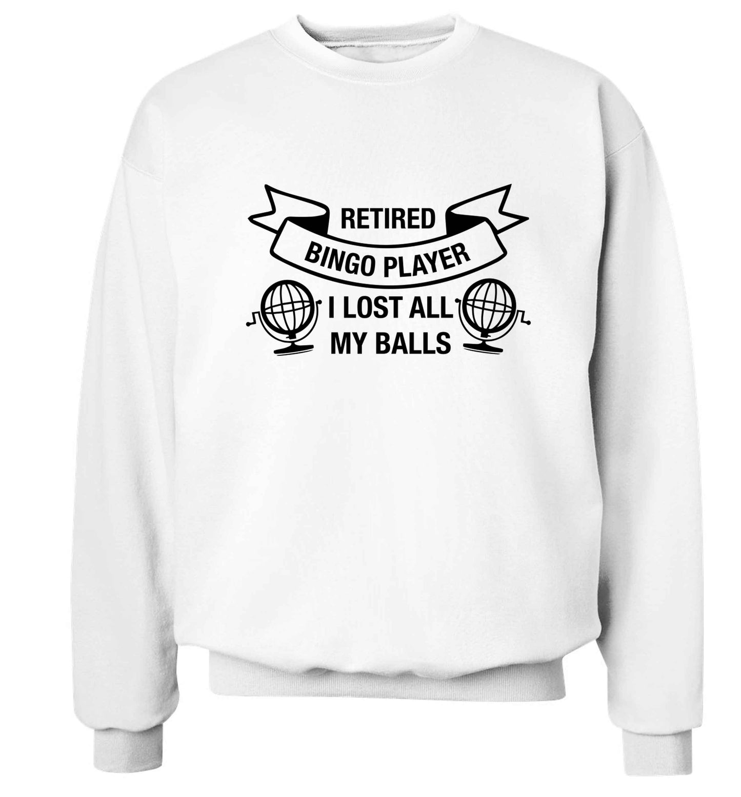 Retired bingo player I lost all my balls Adult's unisex white Sweater 2XL