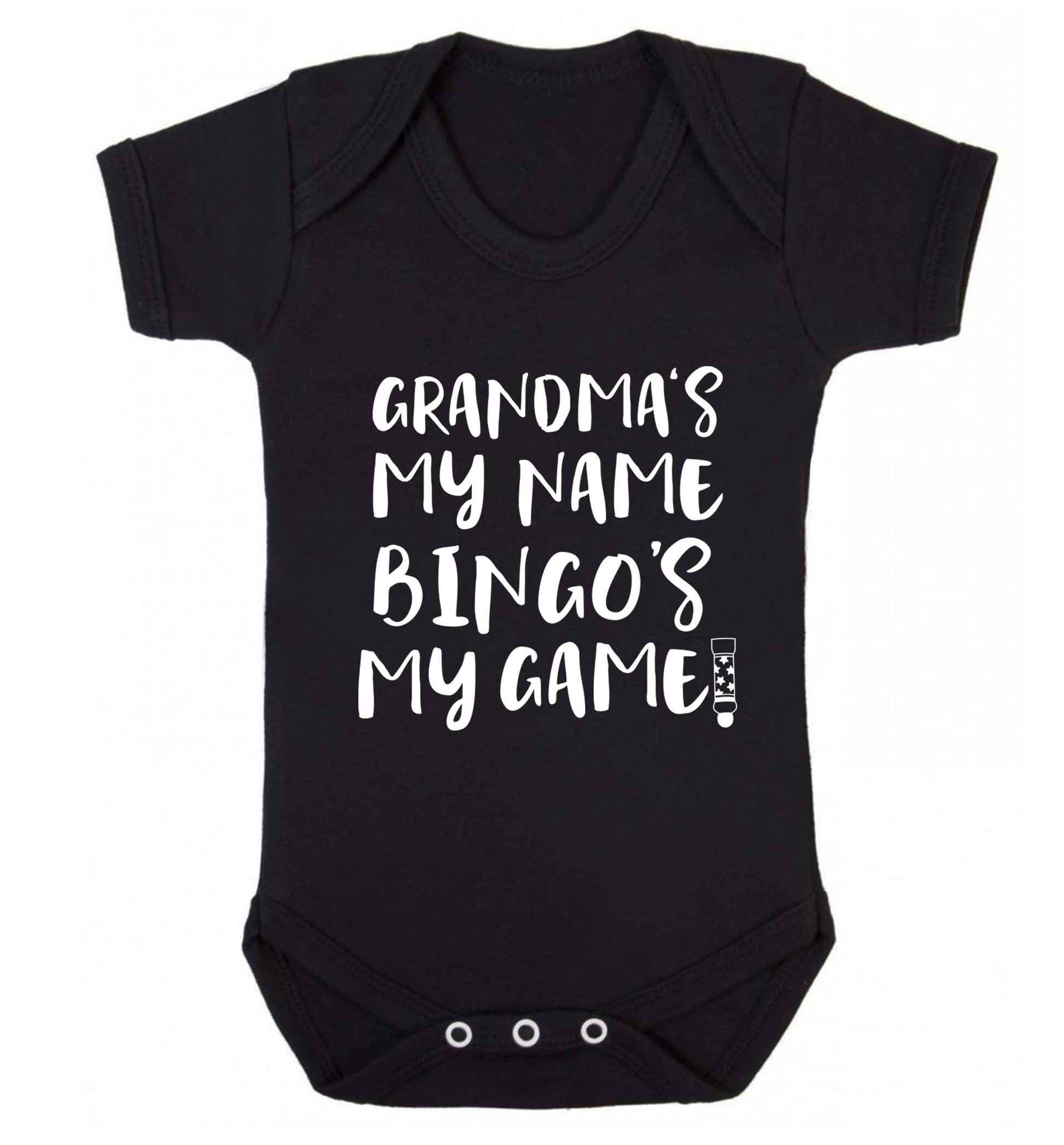 Grandma's my name bingo's my game! Baby Vest black 18-24 months