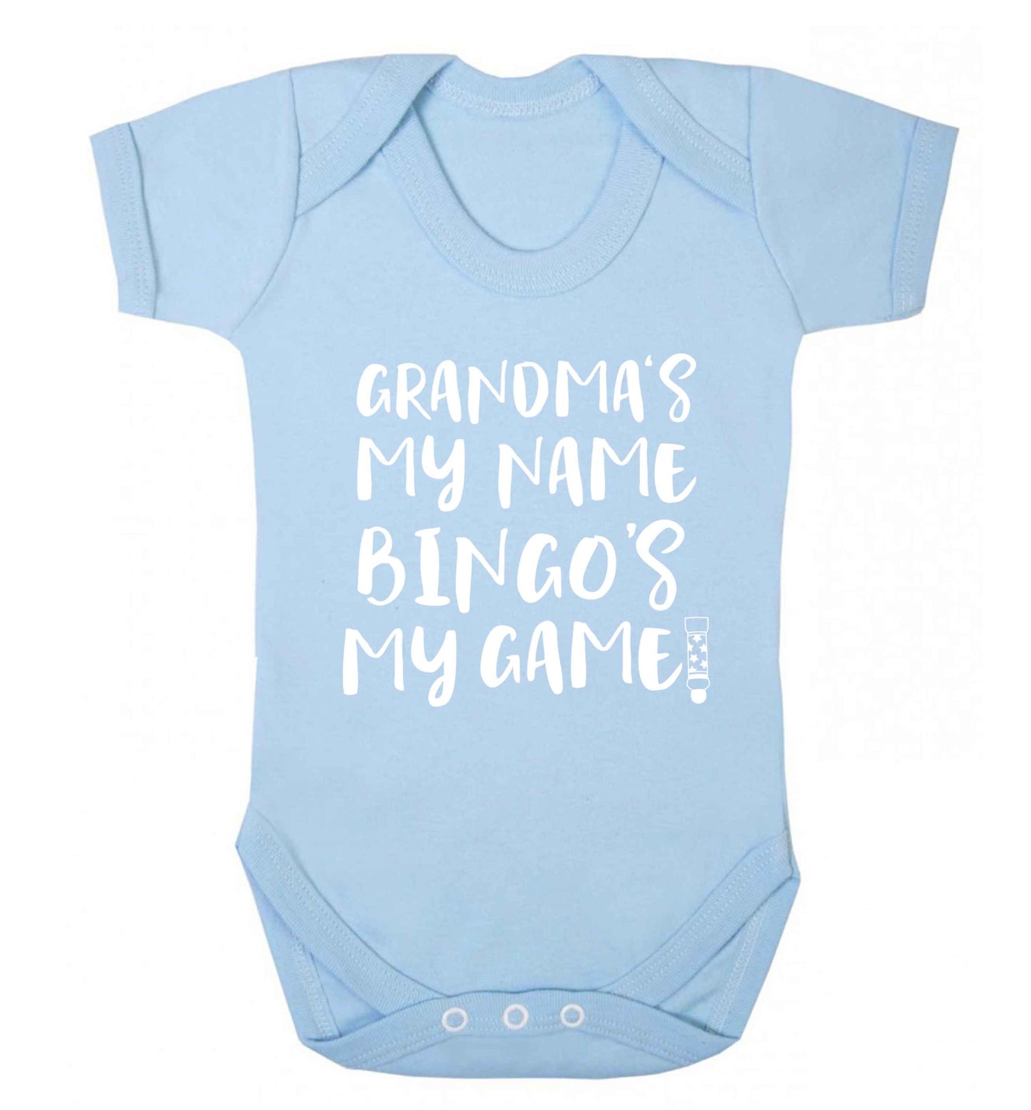 Grandma's my name bingo's my game! Baby Vest pale blue 18-24 months