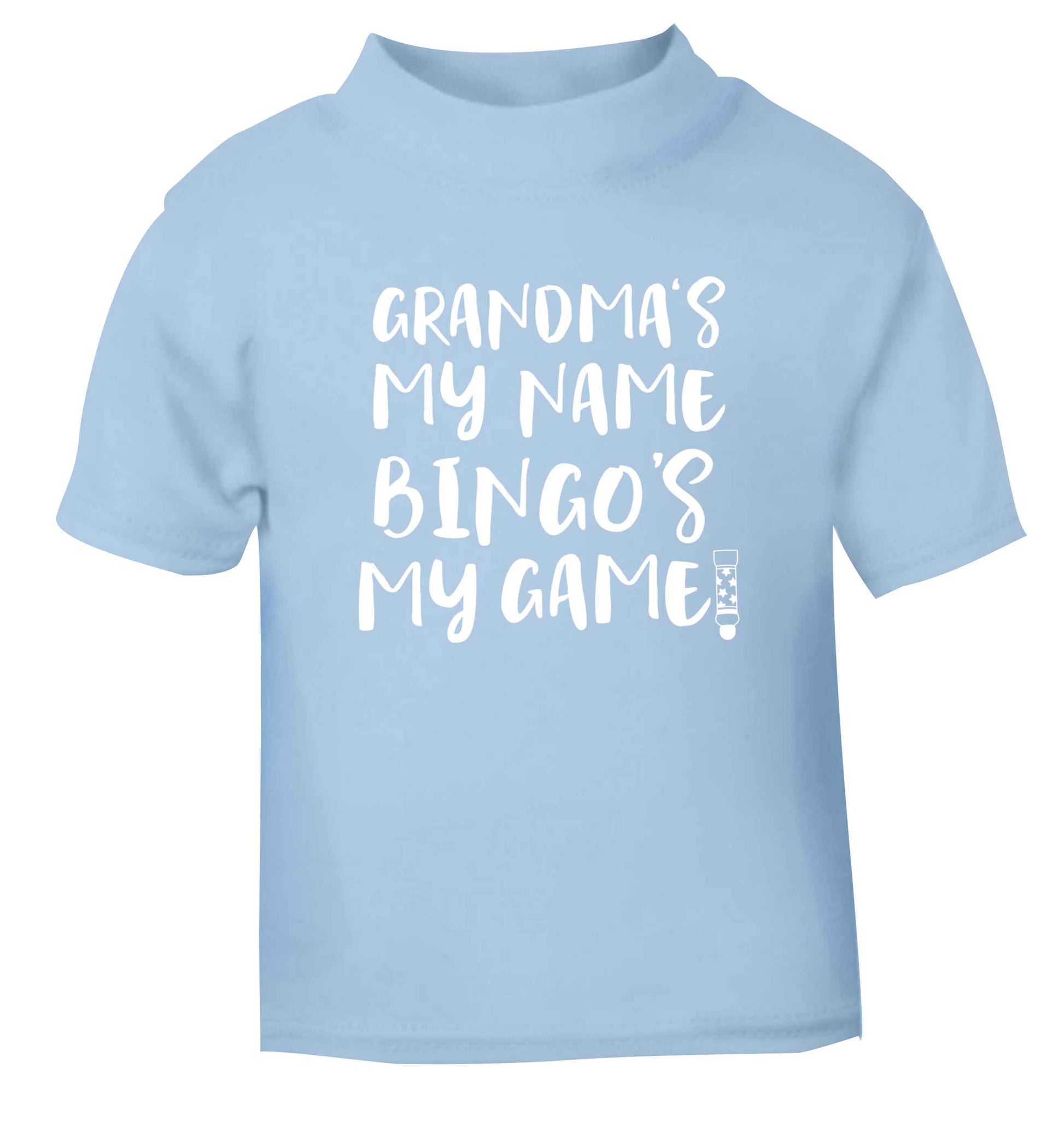 Grandma's my name bingo's my game! light blue Baby Toddler Tshirt 2 Years
