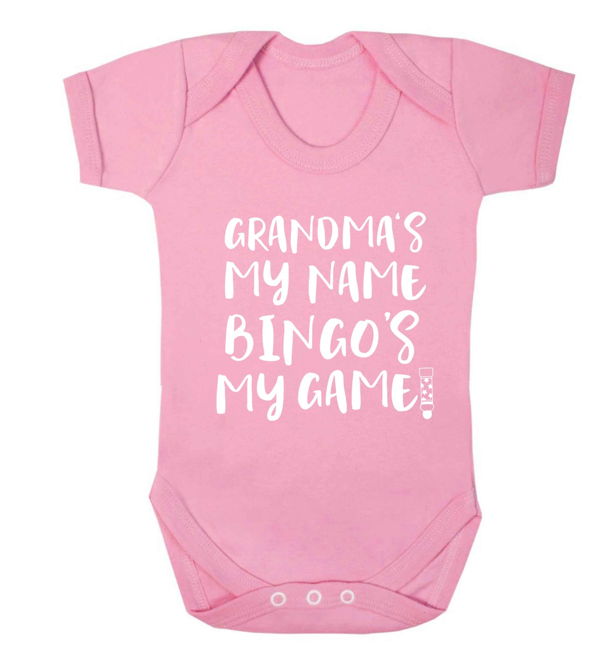Grandma's my name bingo's my game! Baby Vest pale pink 18-24 months