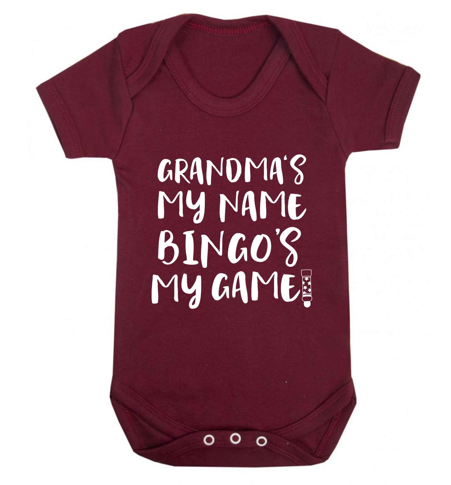 Grandma's my name bingo's my game! Baby Vest maroon 18-24 months