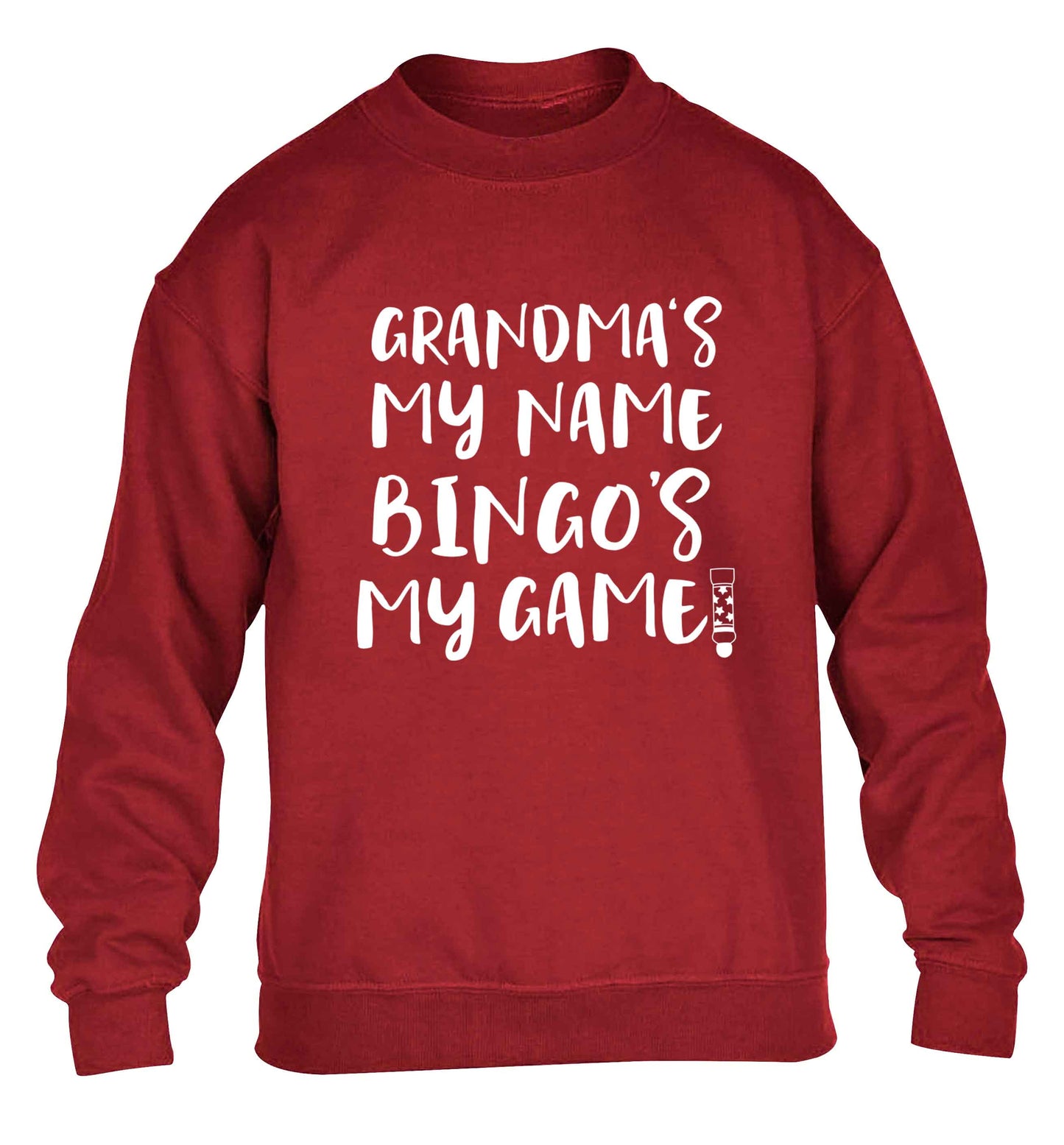 Grandma's my name bingo's my game! children's grey sweater 12-13 Years
