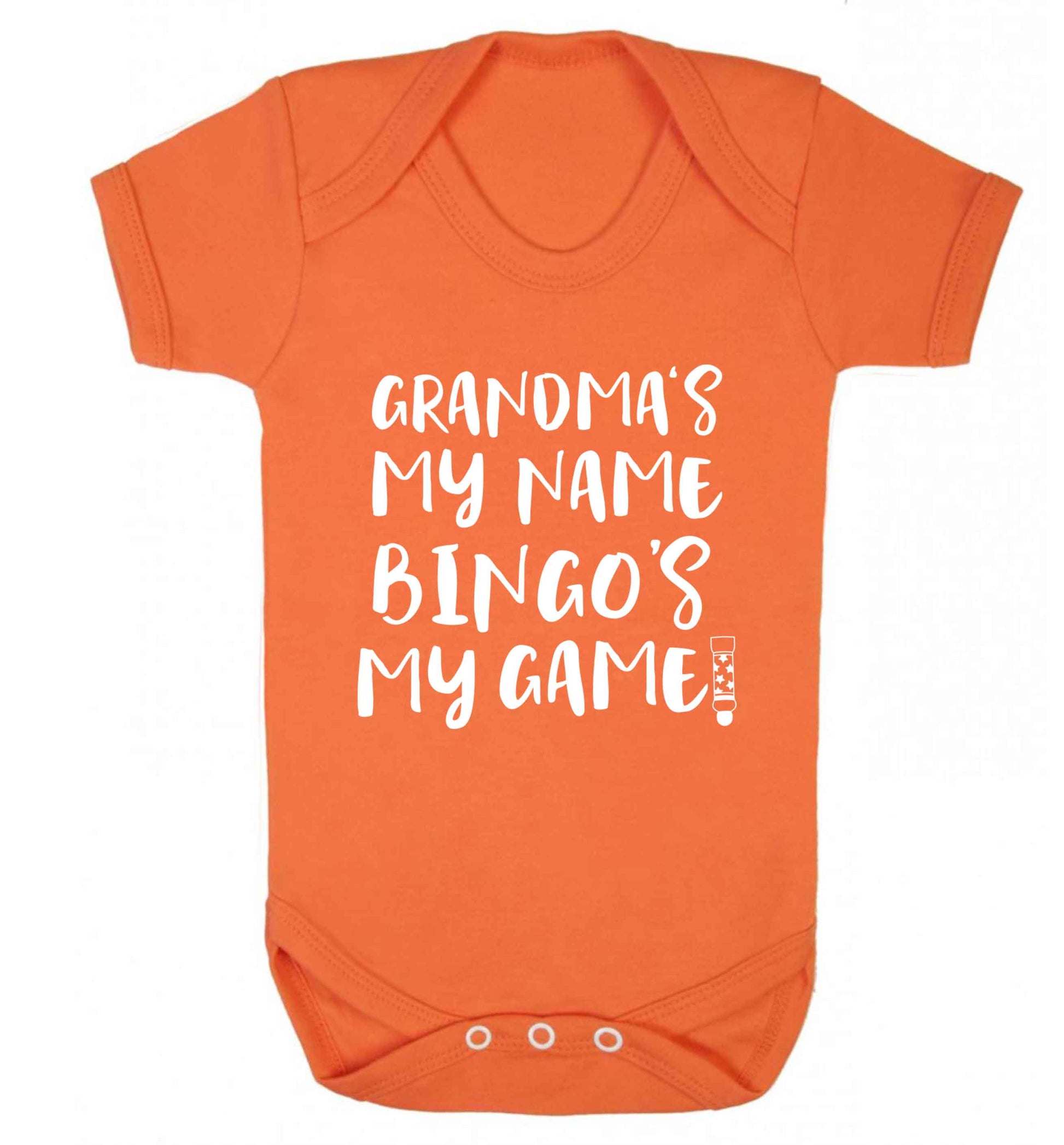 Grandma's my name bingo's my game! Baby Vest orange 18-24 months