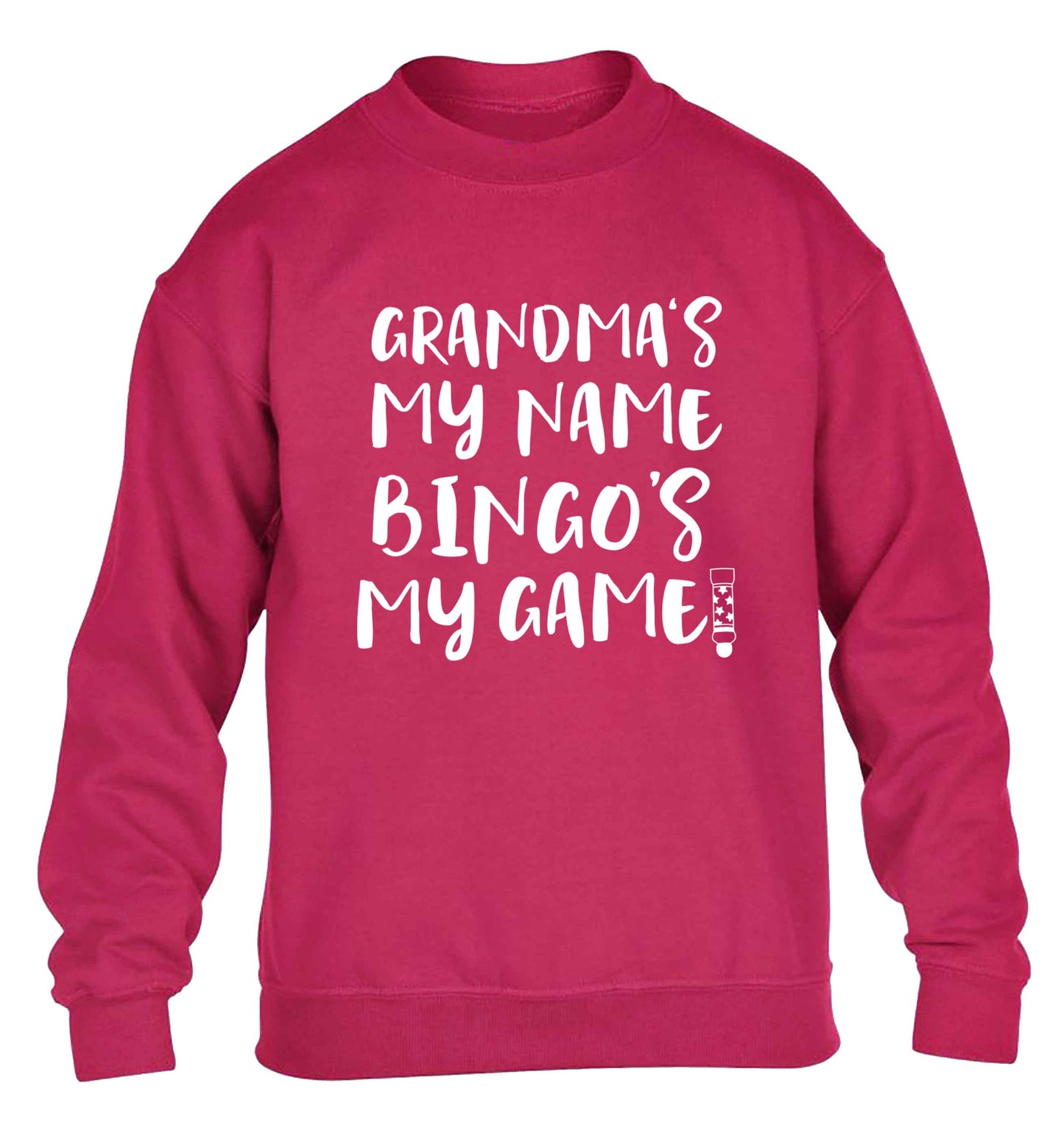 Grandma's my name bingo's my game! children's pink sweater 12-13 Years
