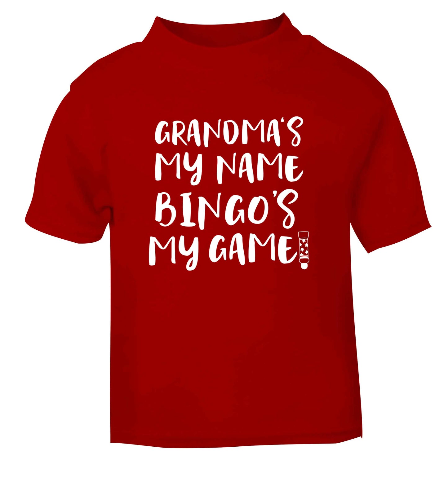 Grandma's my name bingo's my game! red Baby Toddler Tshirt 2 Years