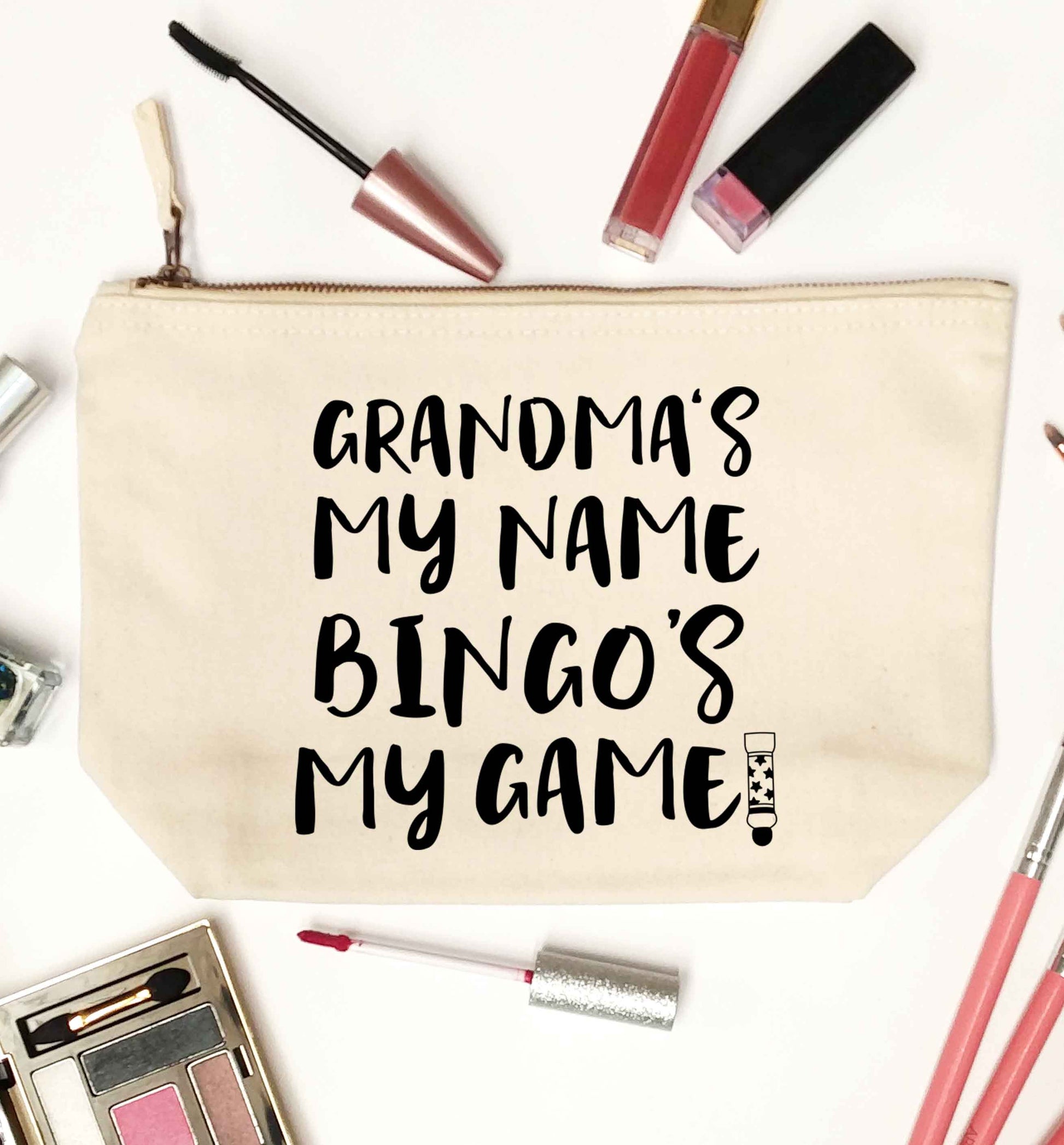 Grandma's my name bingo's my game! natural makeup bag