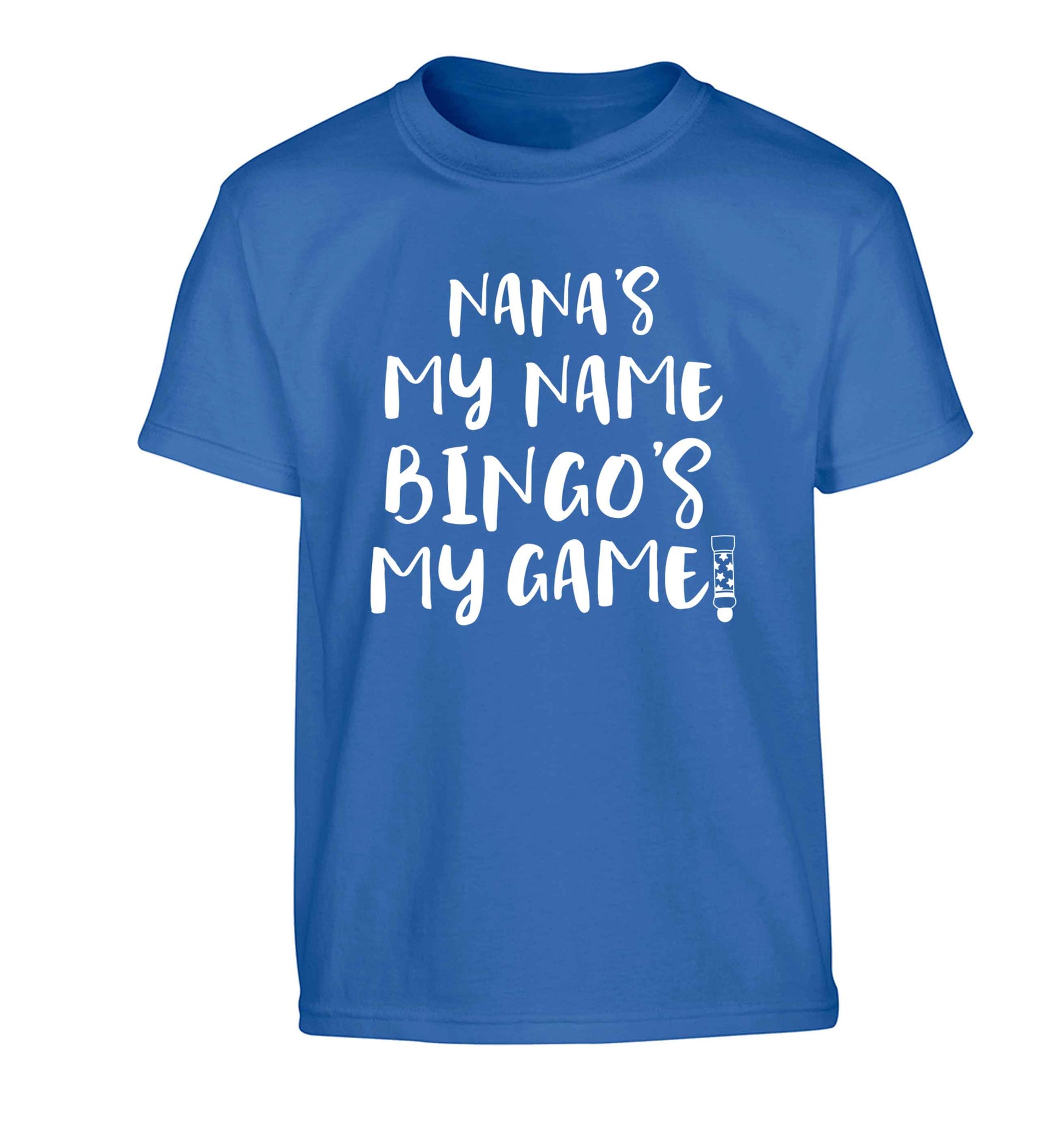 Nana's my name bingo's my game! Children's blue Tshirt 12-13 Years