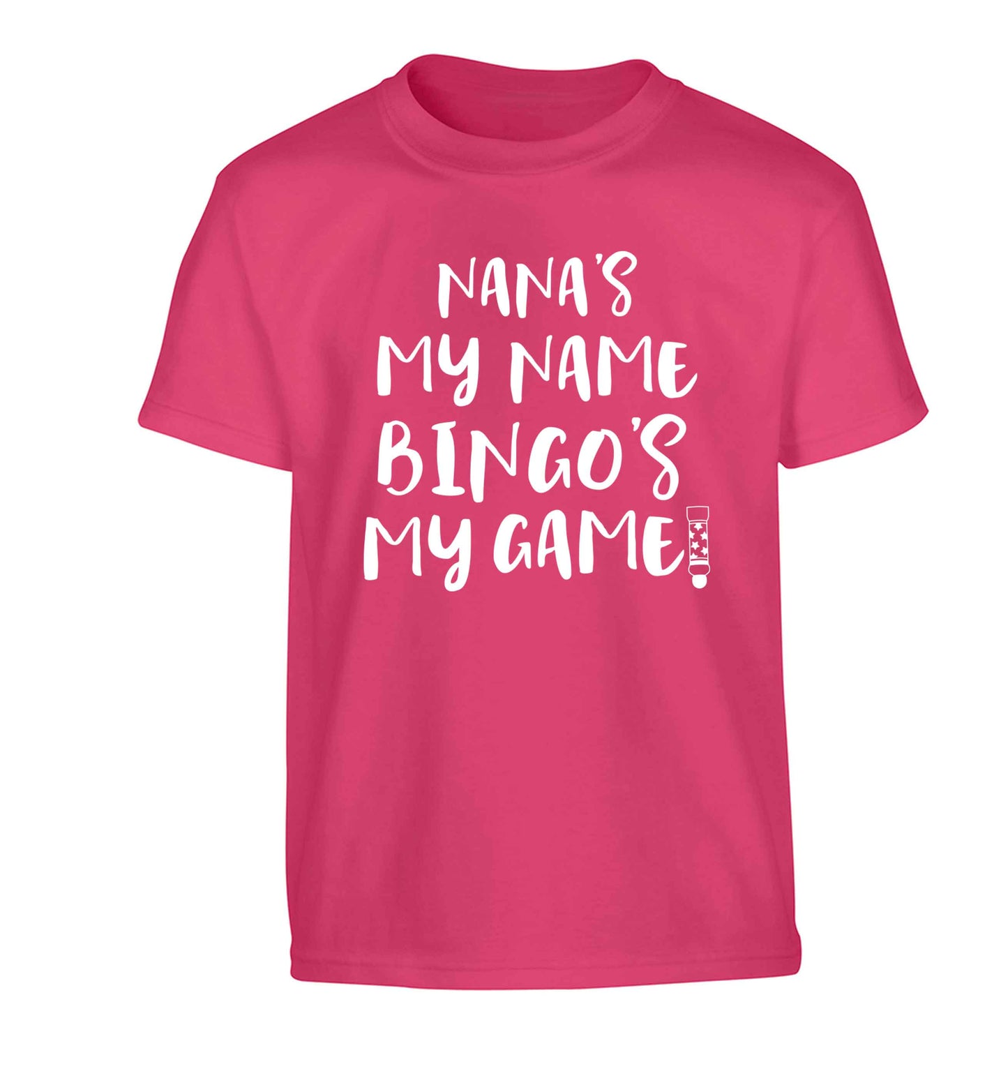 Nana's my name bingo's my game! Children's pink Tshirt 12-13 Years