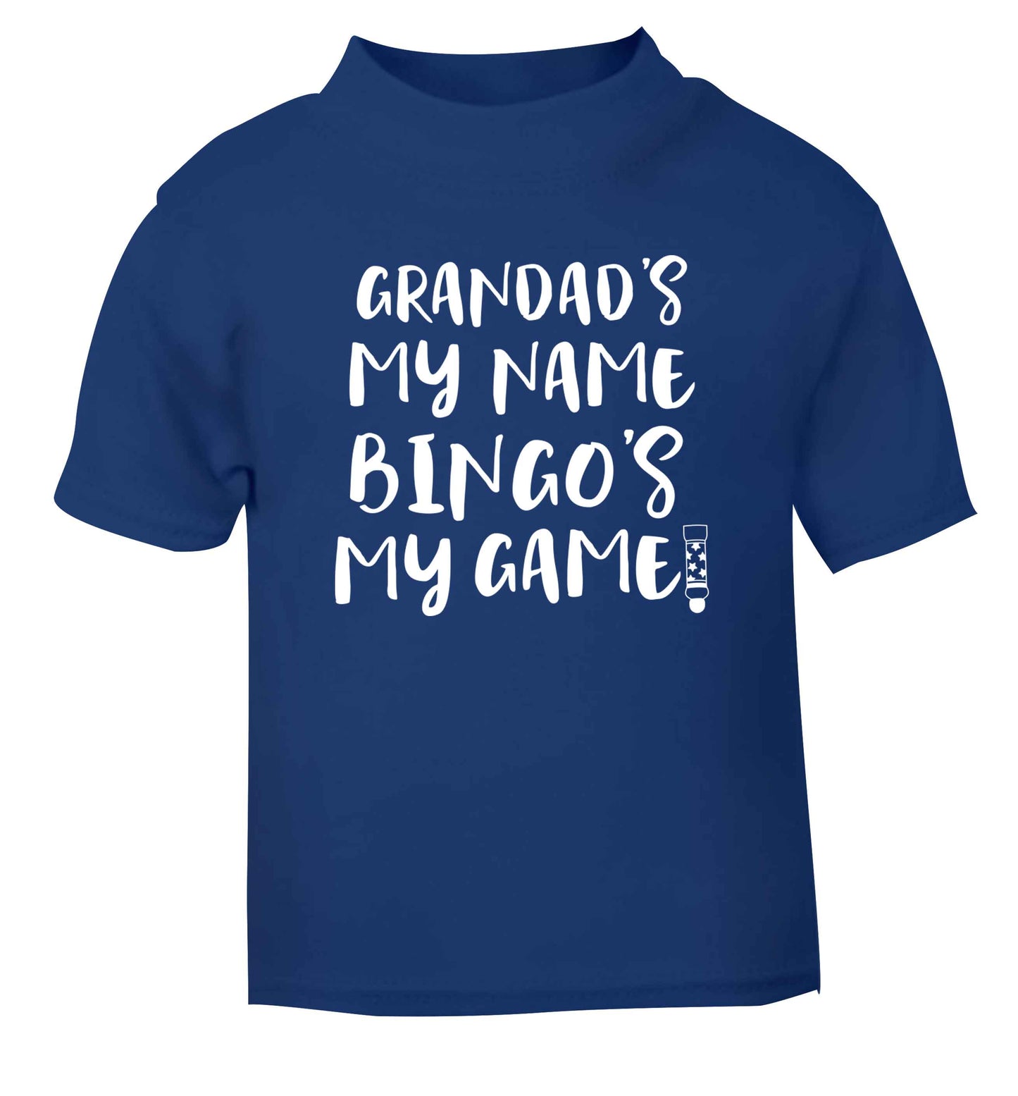 Grandad's my name bingo's my game! blue Baby Toddler Tshirt 2 Years