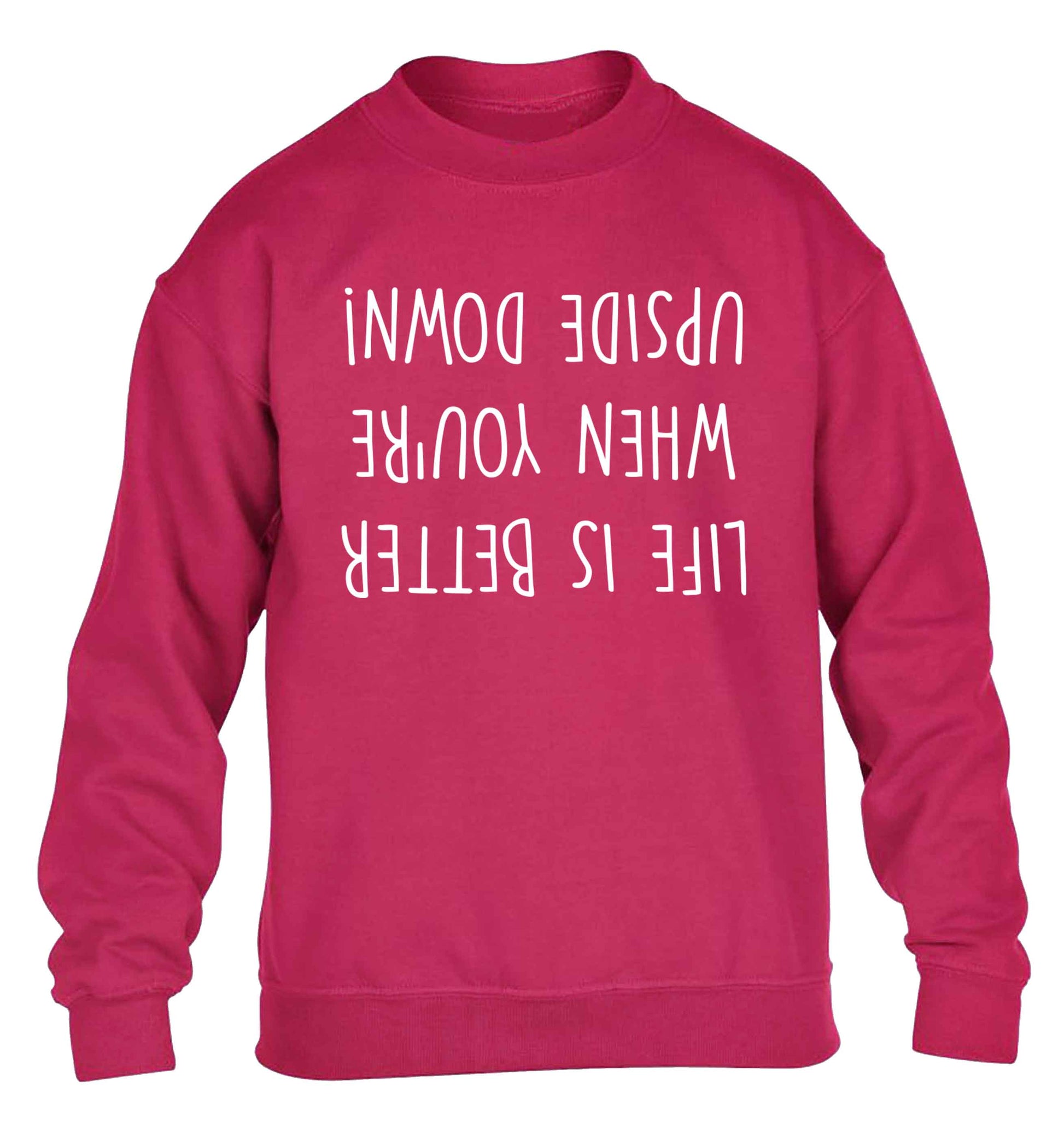 Life is better upside down children's pink sweater 12-13 Years