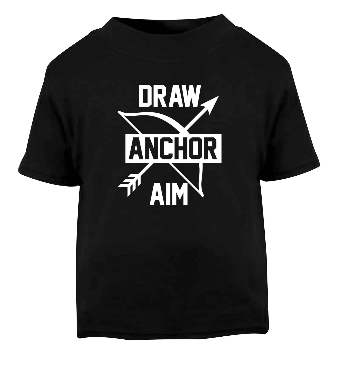 Draw anchor aim Black Baby Toddler Tshirt 2 years