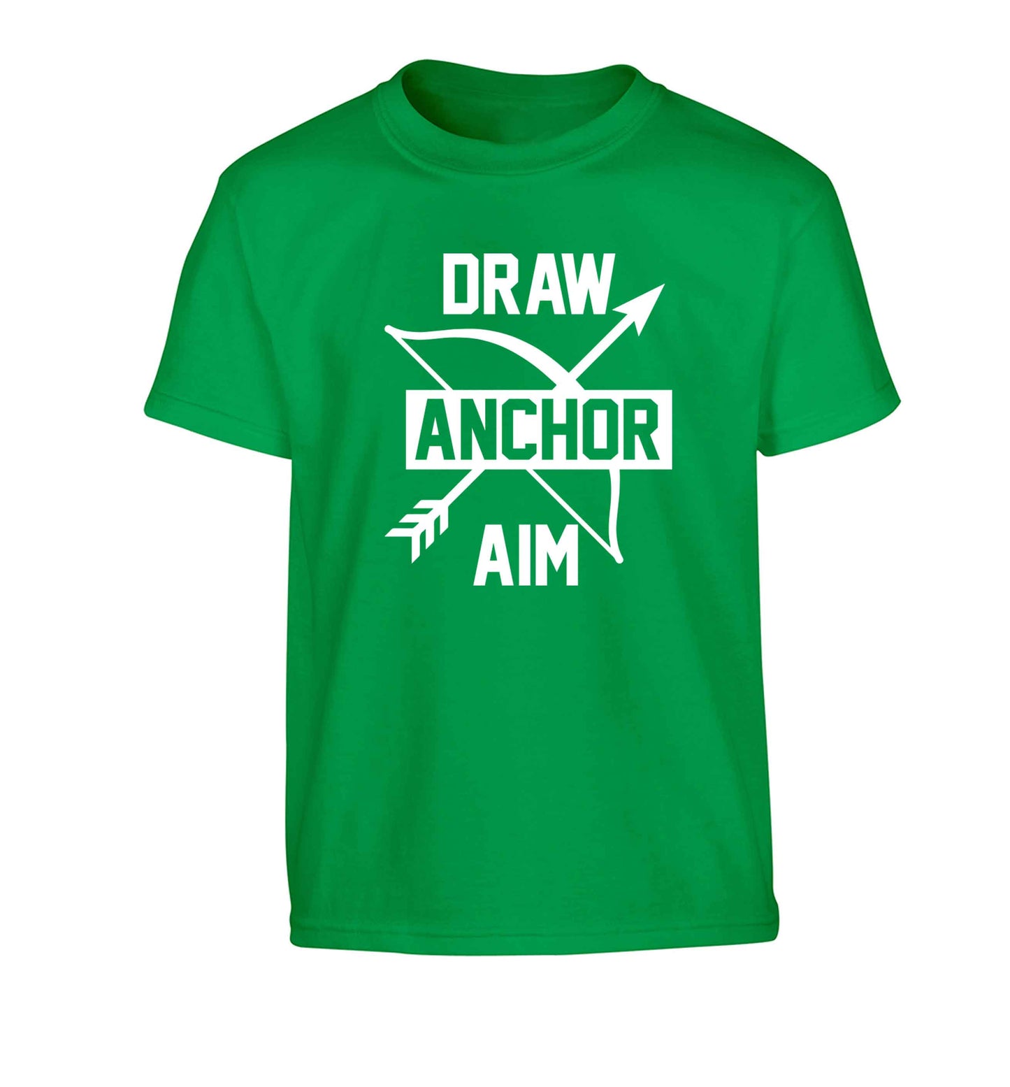 Draw anchor aim Children's green Tshirt 12-13 Years