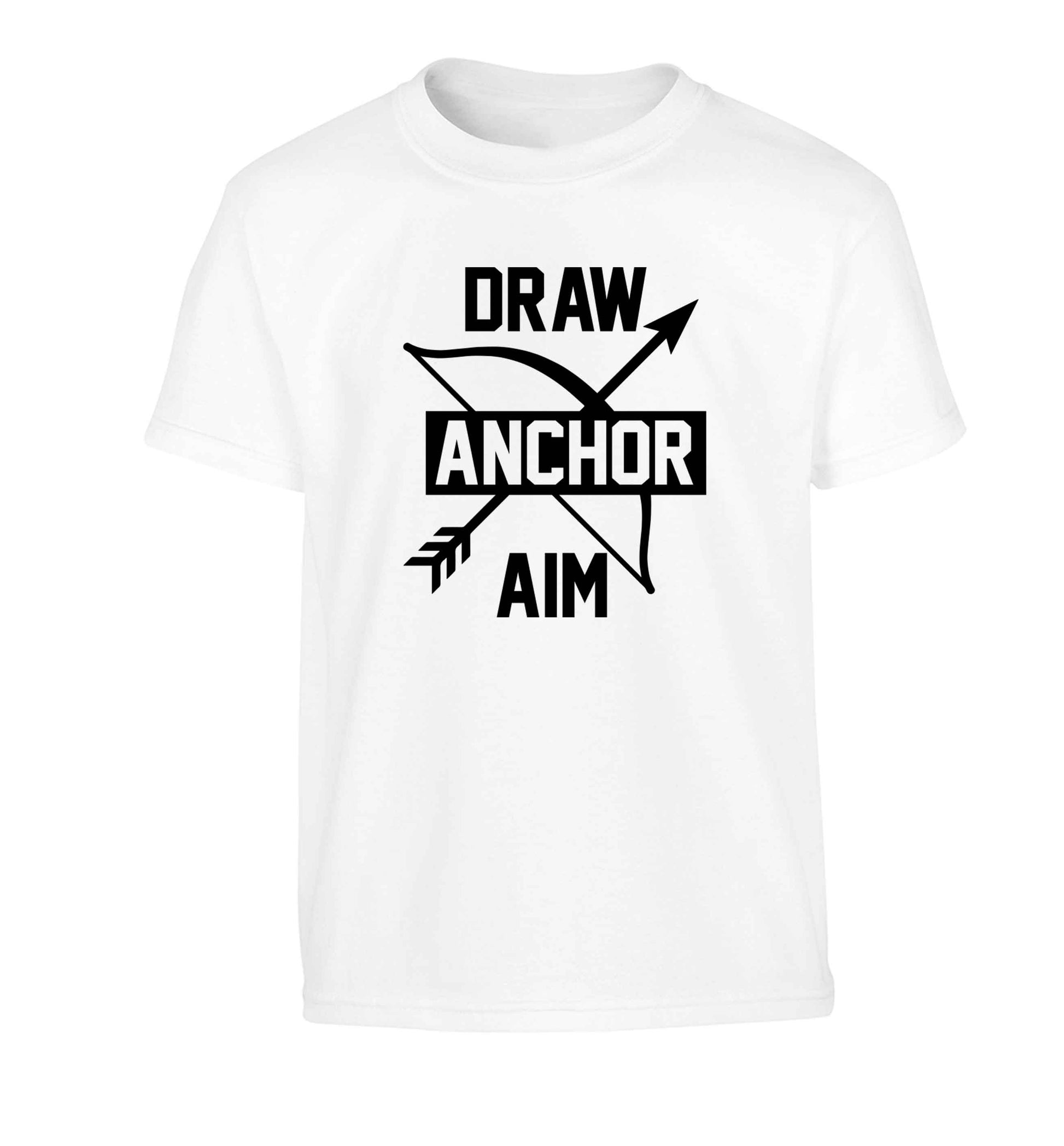 Draw anchor aim Children's white Tshirt 12-13 Years
