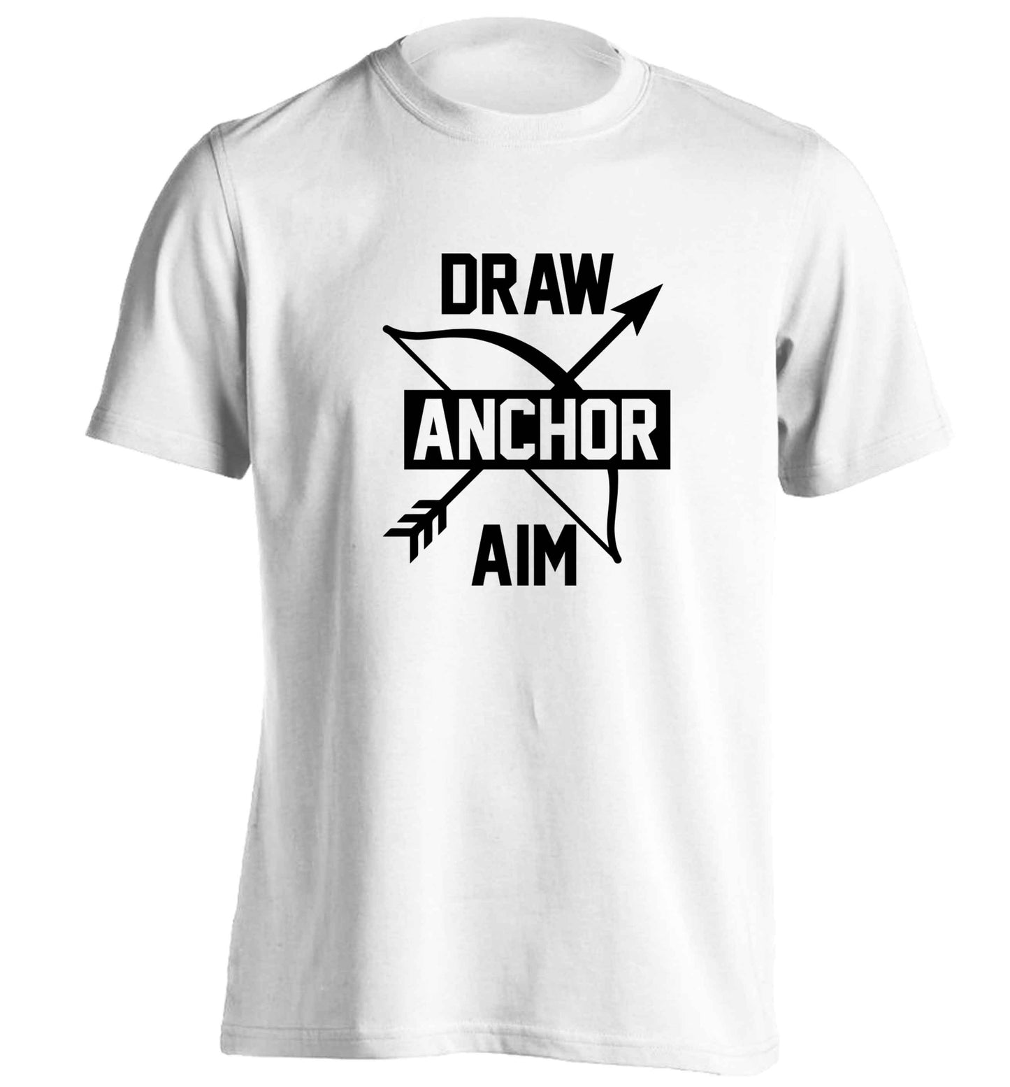 Draw anchor aim adults unisex white Tshirt 2XL