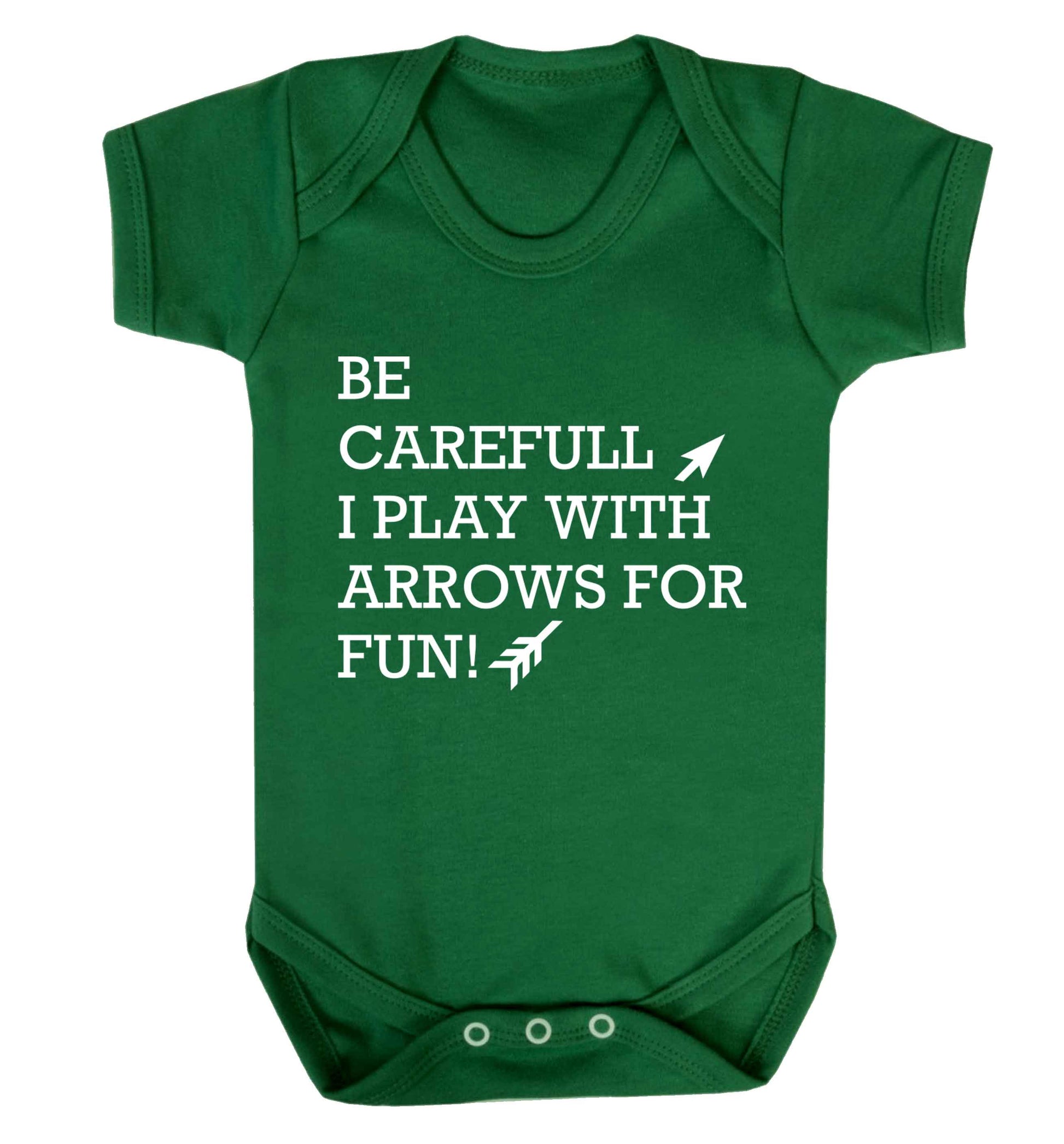 Be carefull I play with arrows for fun Baby Vest green 18-24 months