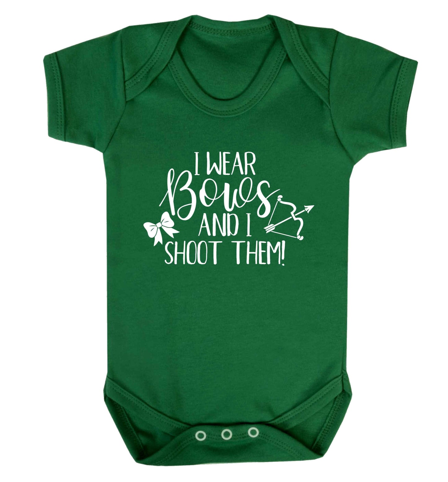 I wear bows and I shoot them Baby Vest green 18-24 months
