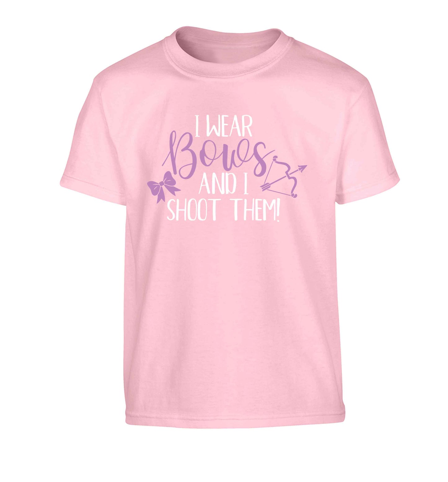 I wear bows and I shoot them Children's light pink Tshirt 12-13 Years