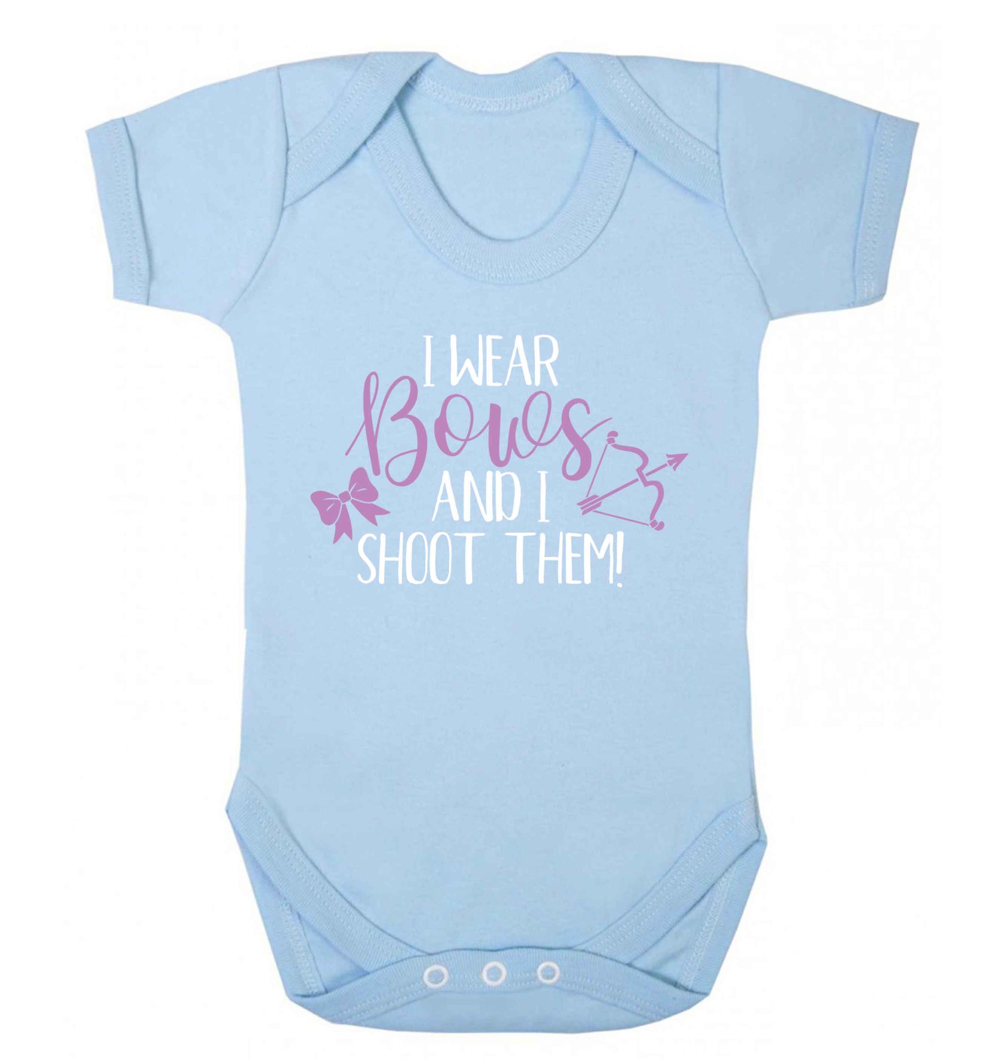 I wear bows and I shoot them Baby Vest pale blue 18-24 months