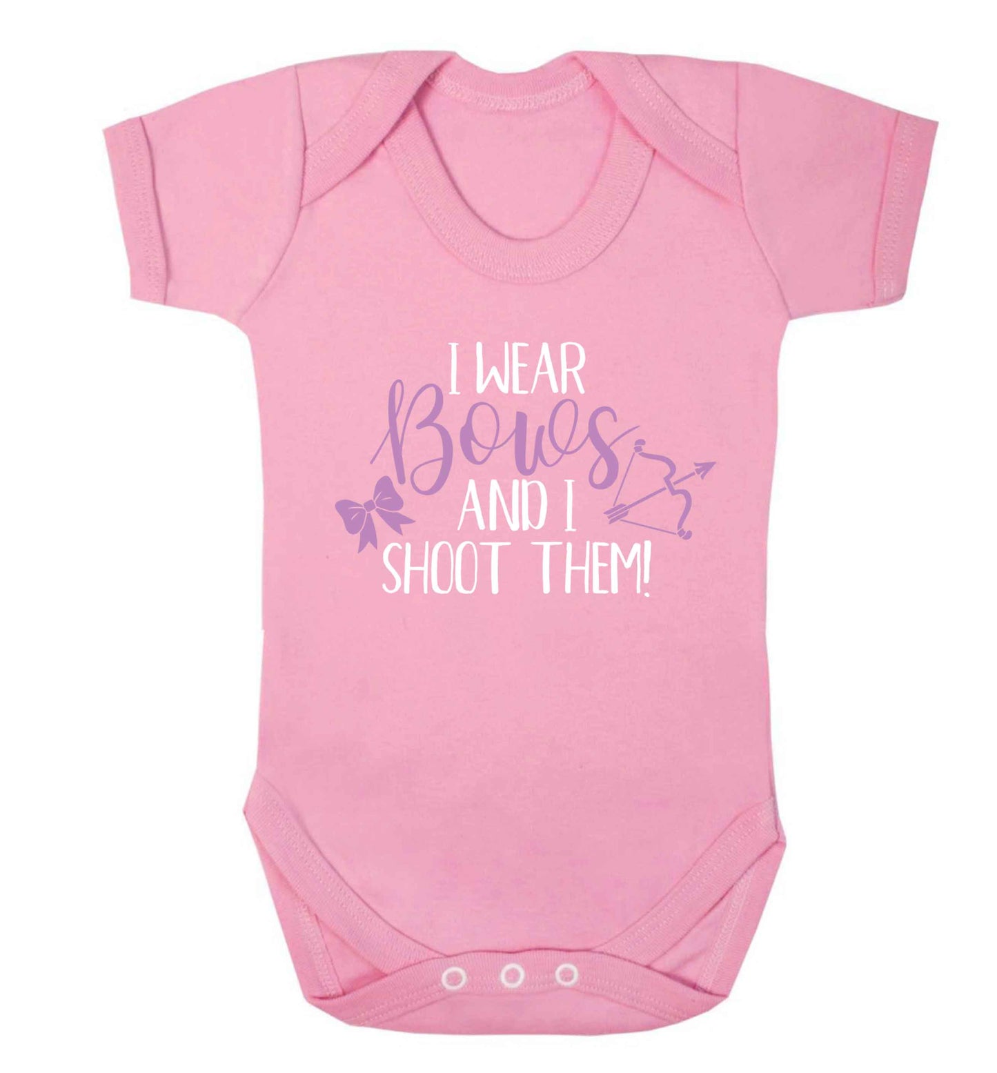 I wear bows and I shoot them Baby Vest pale pink 18-24 months