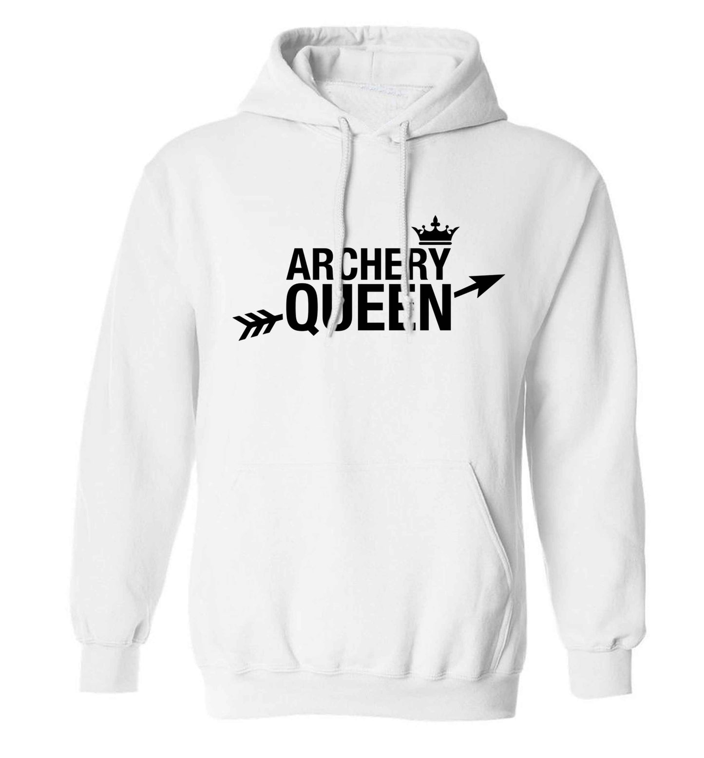 Archery queen adults unisex white hoodie 2XL