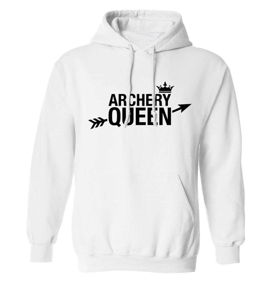 Archery queen adults unisex white hoodie 2XL