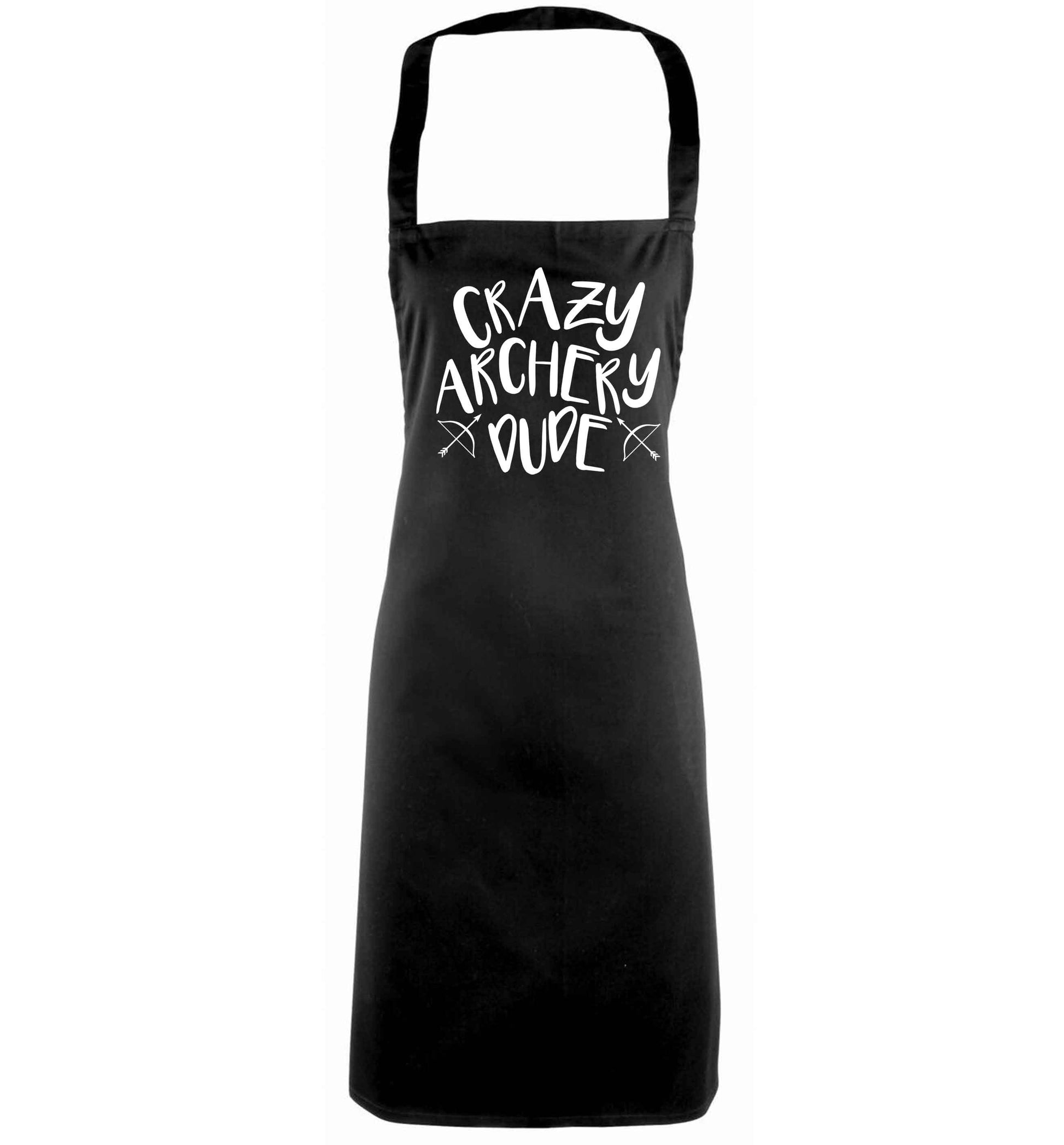 Crazy archery dude black apron