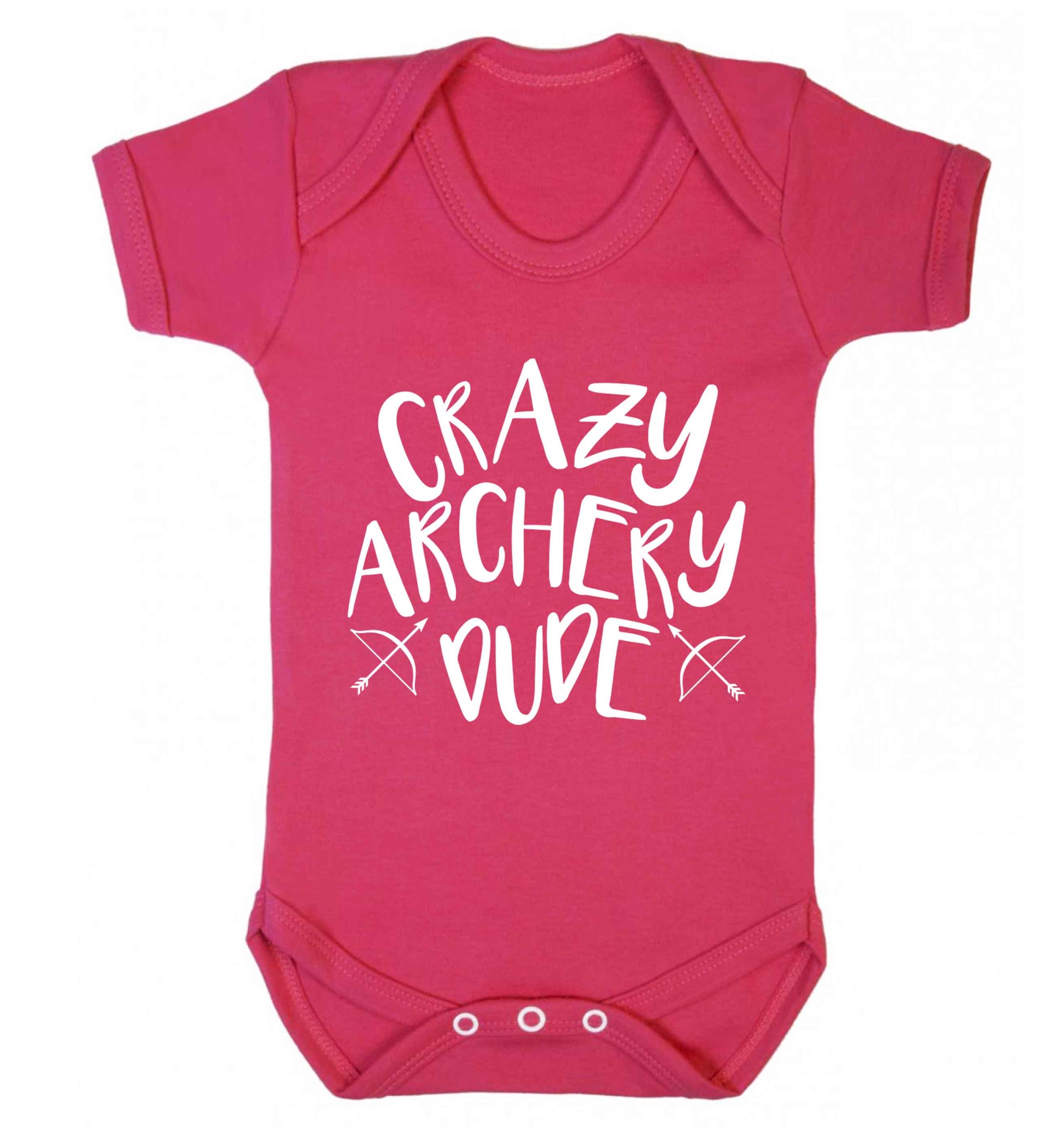 Crazy archery dude Baby Vest dark pink 18-24 months
