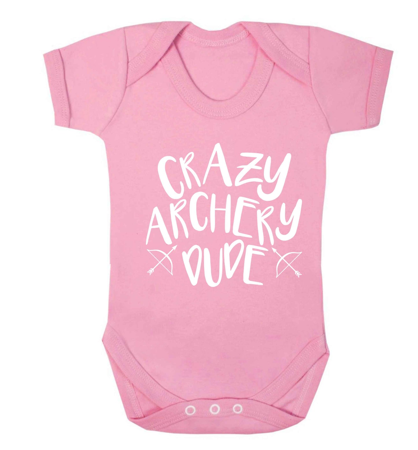 Crazy archery dude Baby Vest pale pink 18-24 months