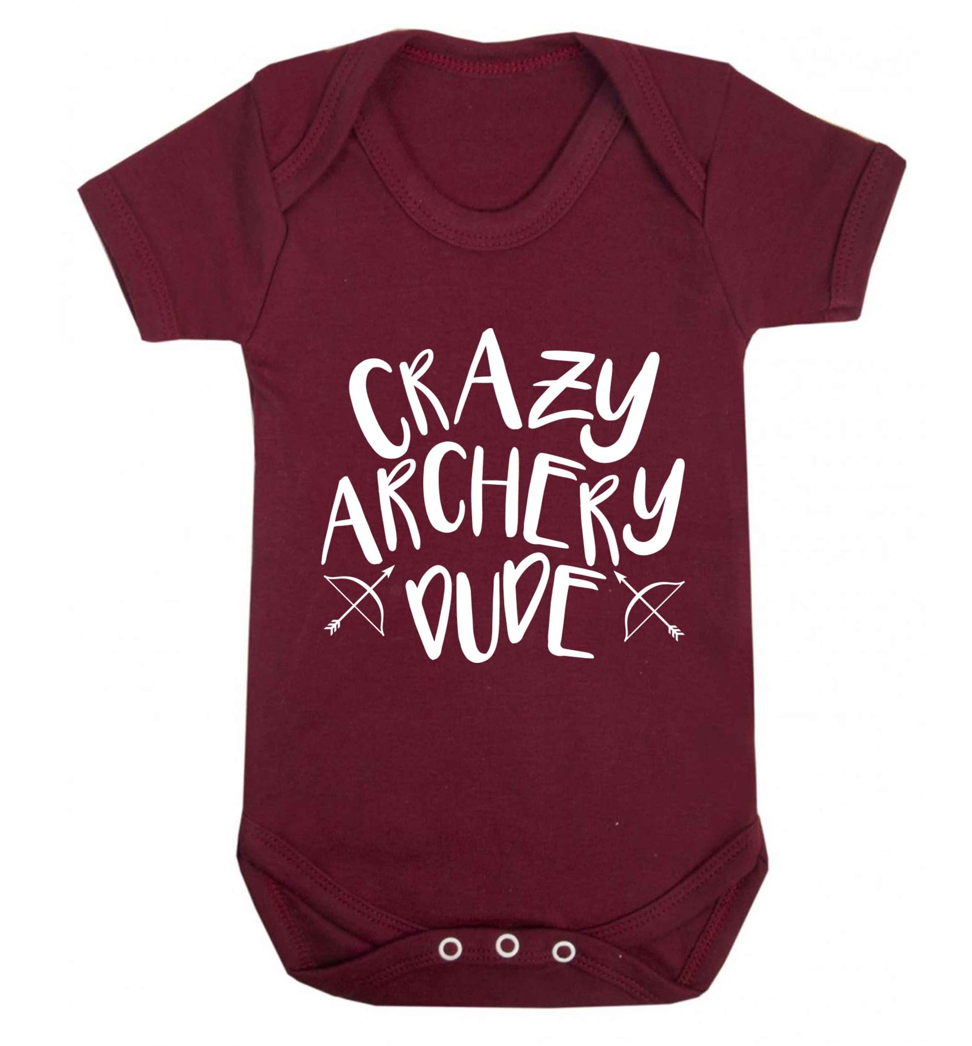Crazy archery dude Baby Vest maroon 18-24 months