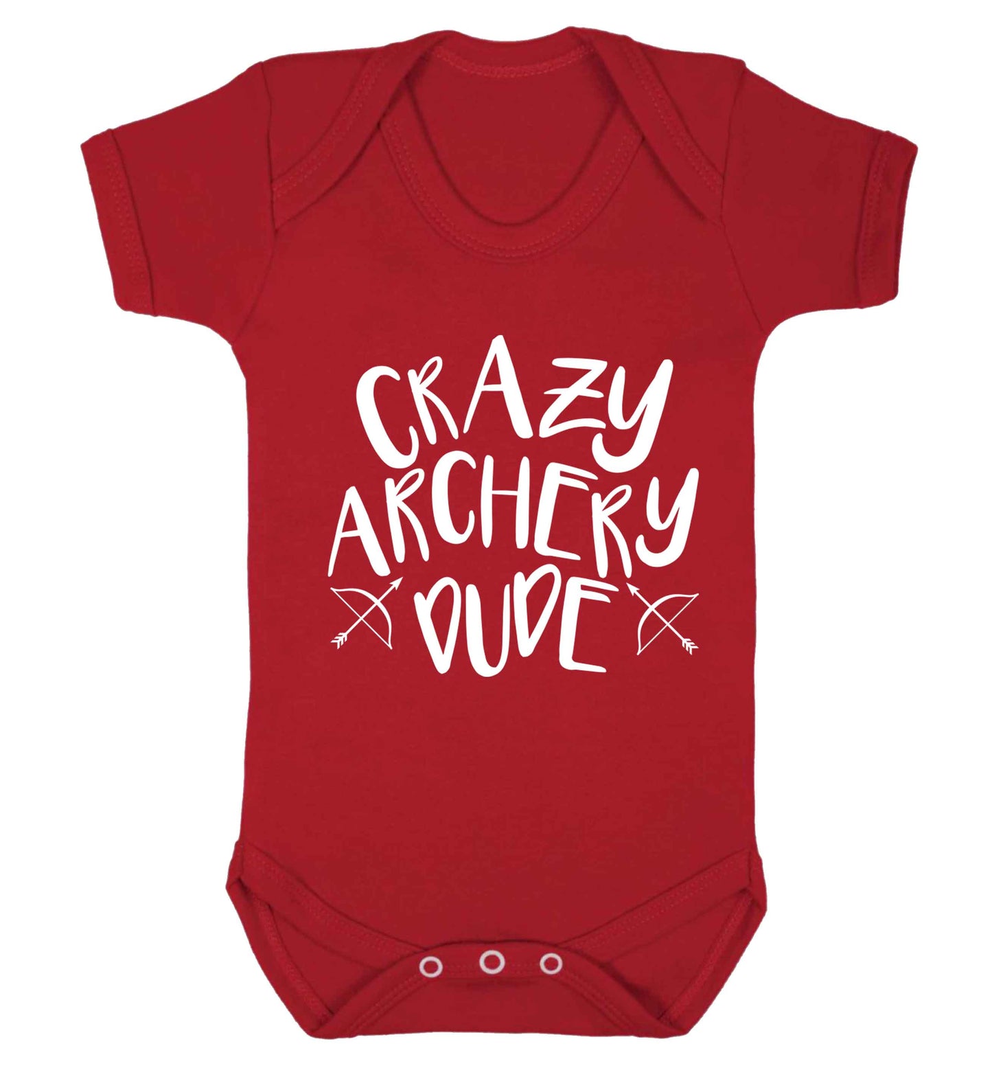 Crazy archery dude Baby Vest red 18-24 months