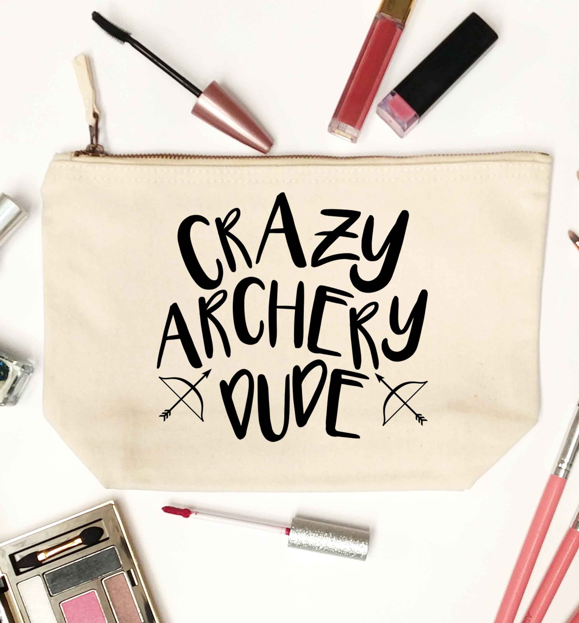Crazy archery dude natural makeup bag
