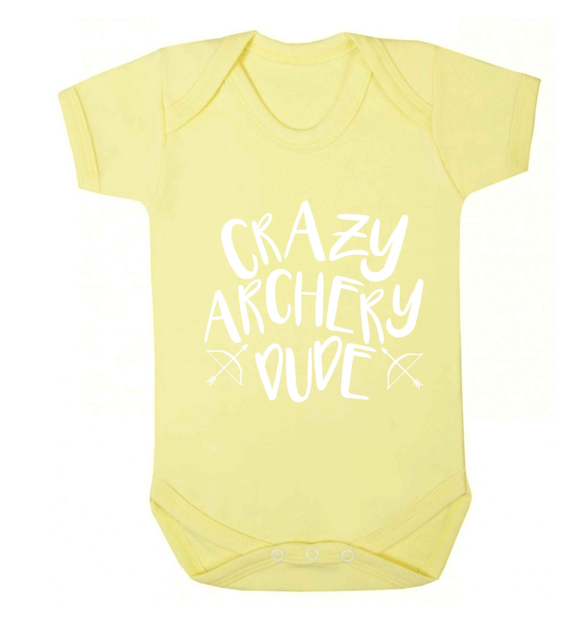 Crazy archery dude Baby Vest pale yellow 18-24 months