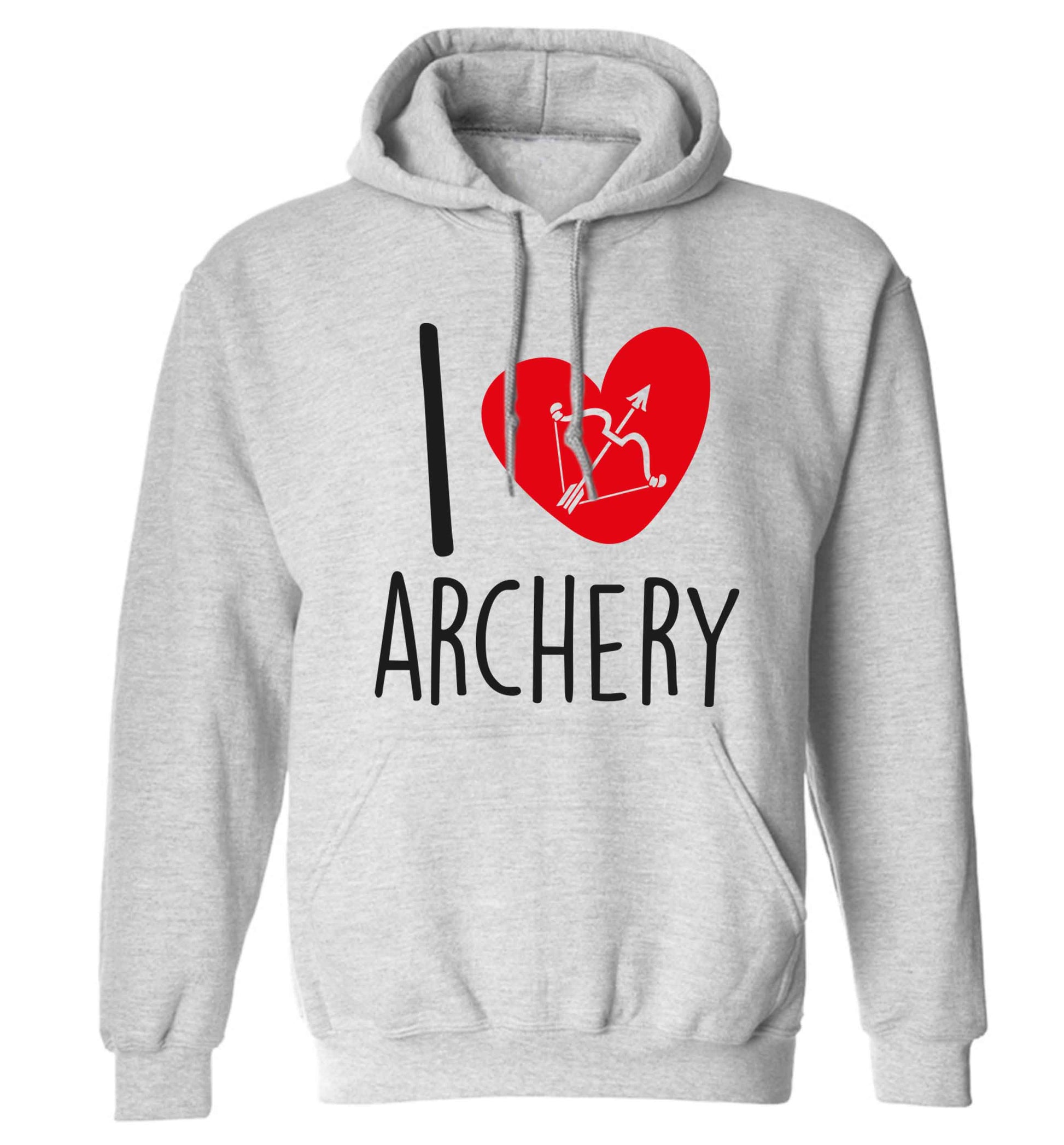 I love archery adults unisex grey hoodie 2XL